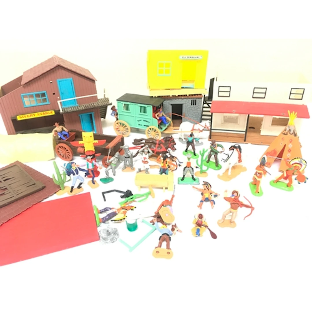 A Small Collection Of Britains And Timpo Figures, Building A...