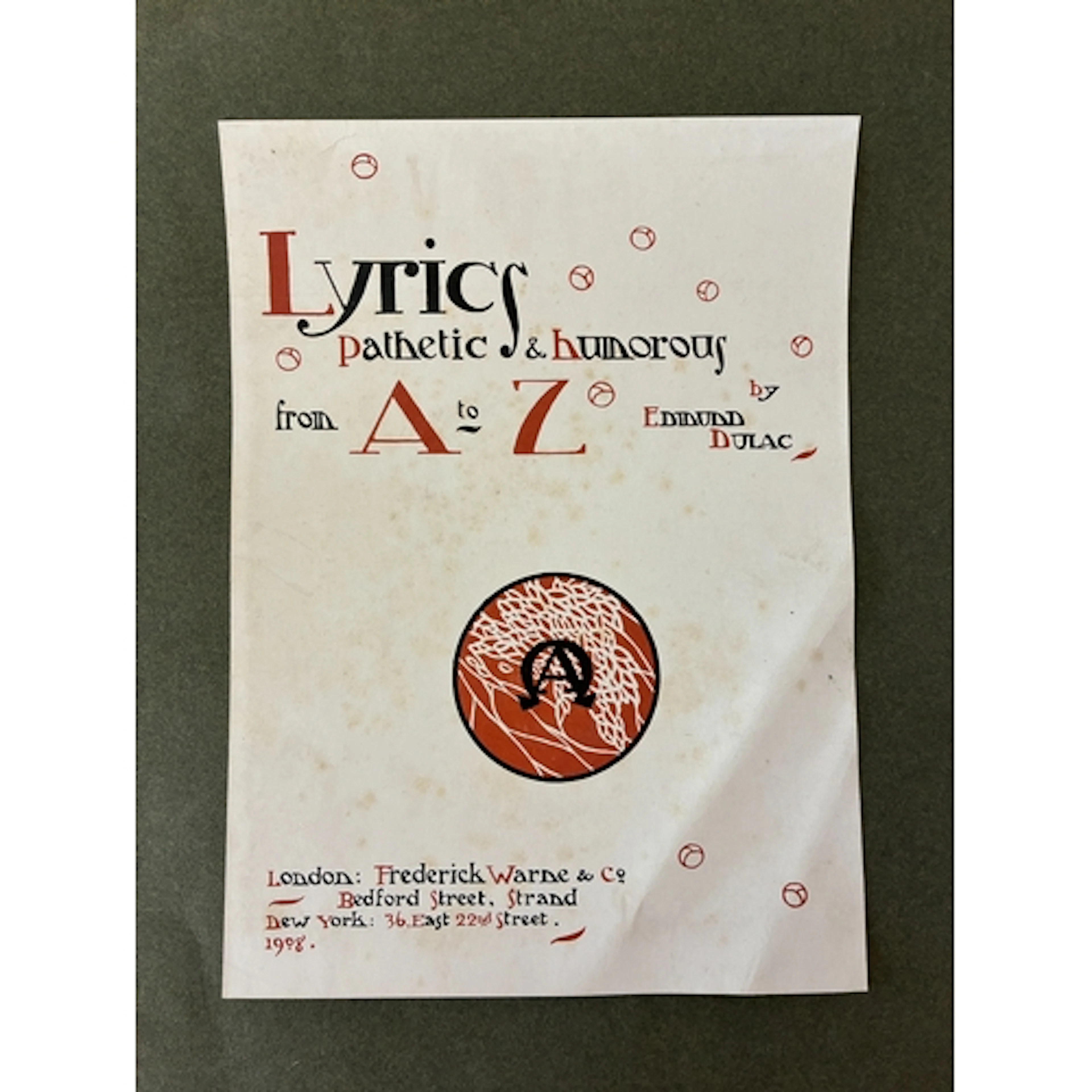 Lyrics Pathetic and Humorous from A to Z, by Edmund Dulac. L...
