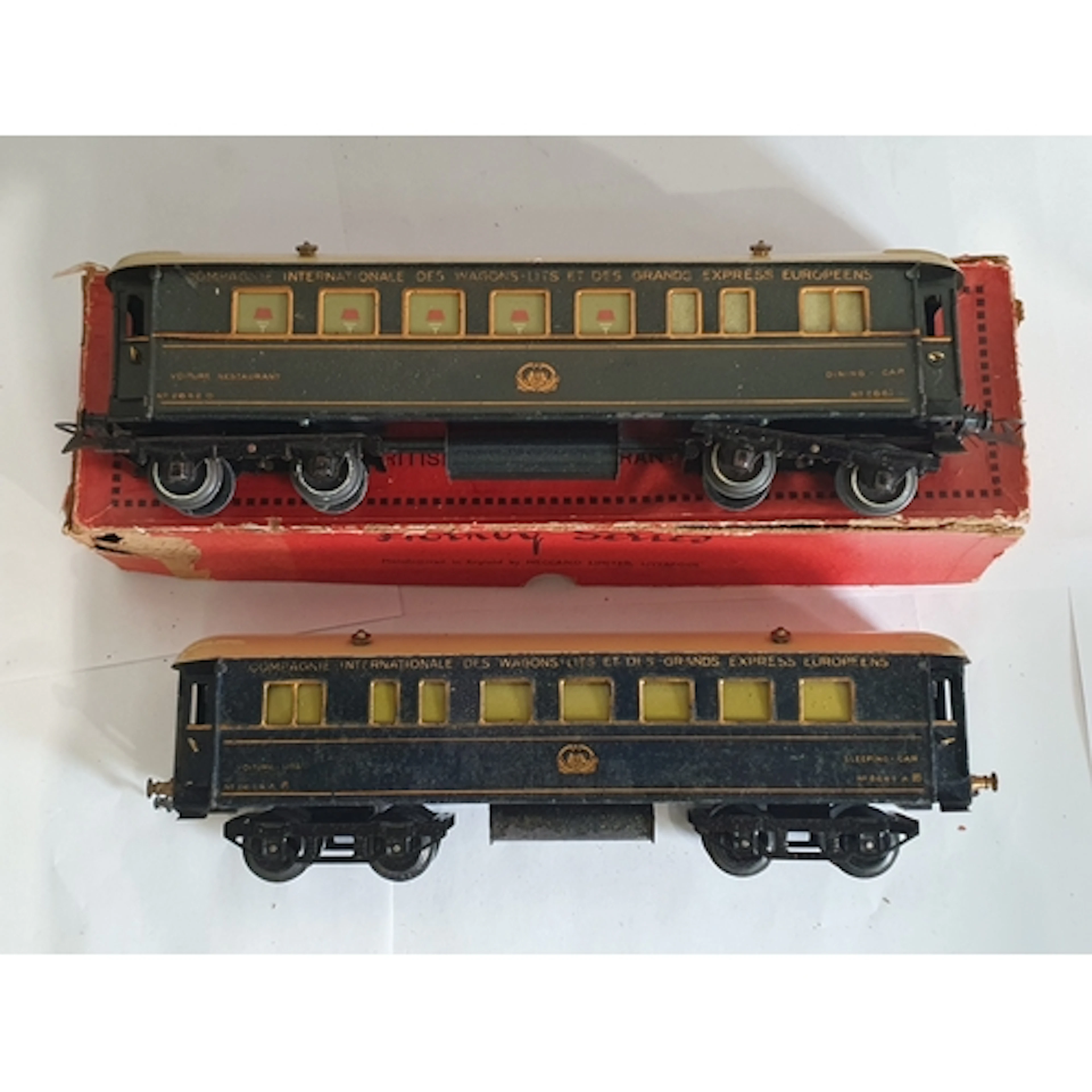 A boxed Hornby 0 gauge No.3 Riviera Dining Car, box A/F, and...