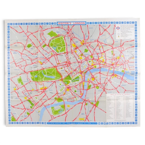 A vintage London Visitors Map issued by London Underground, ...