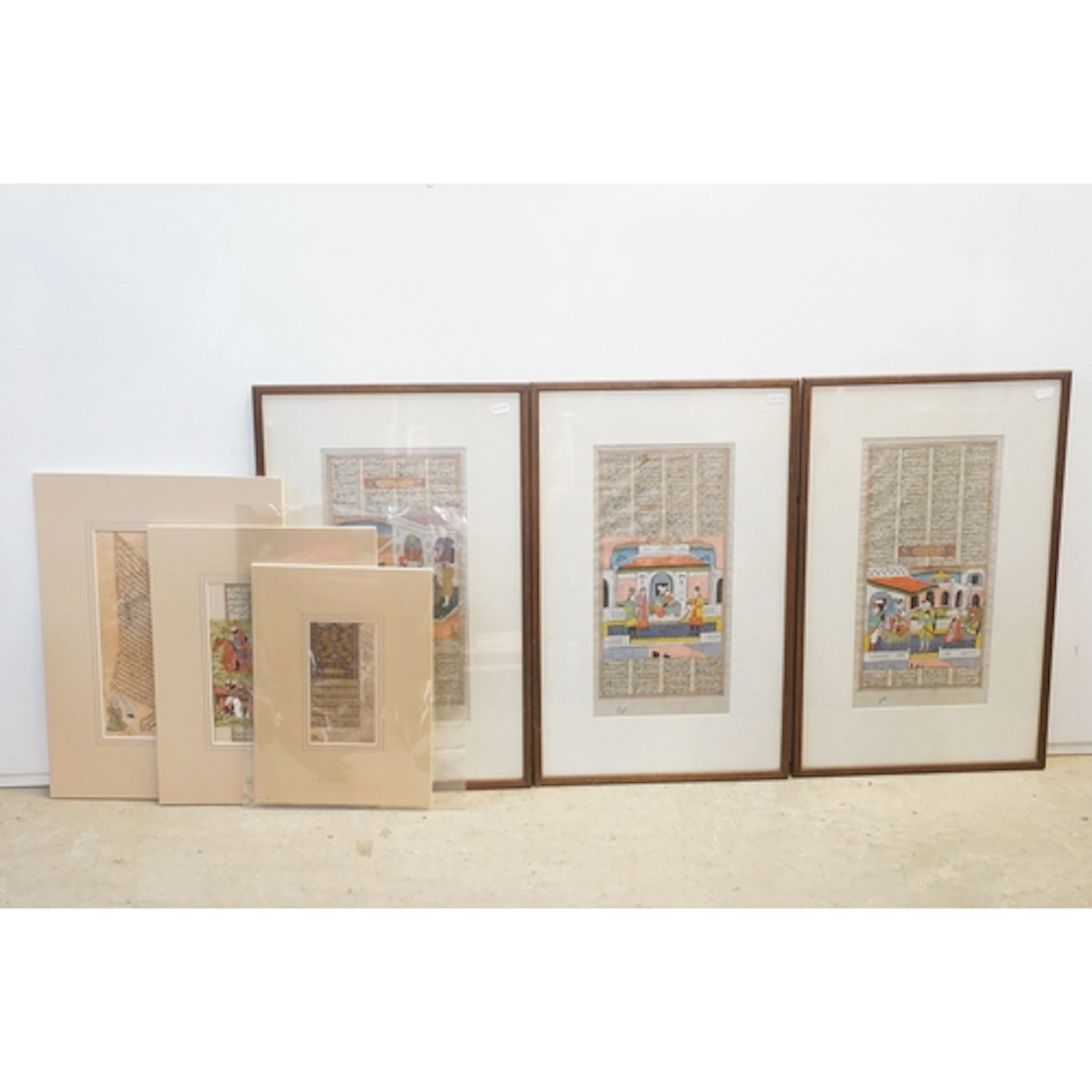 19th century Indian Mughal school, a collection of illuminat...