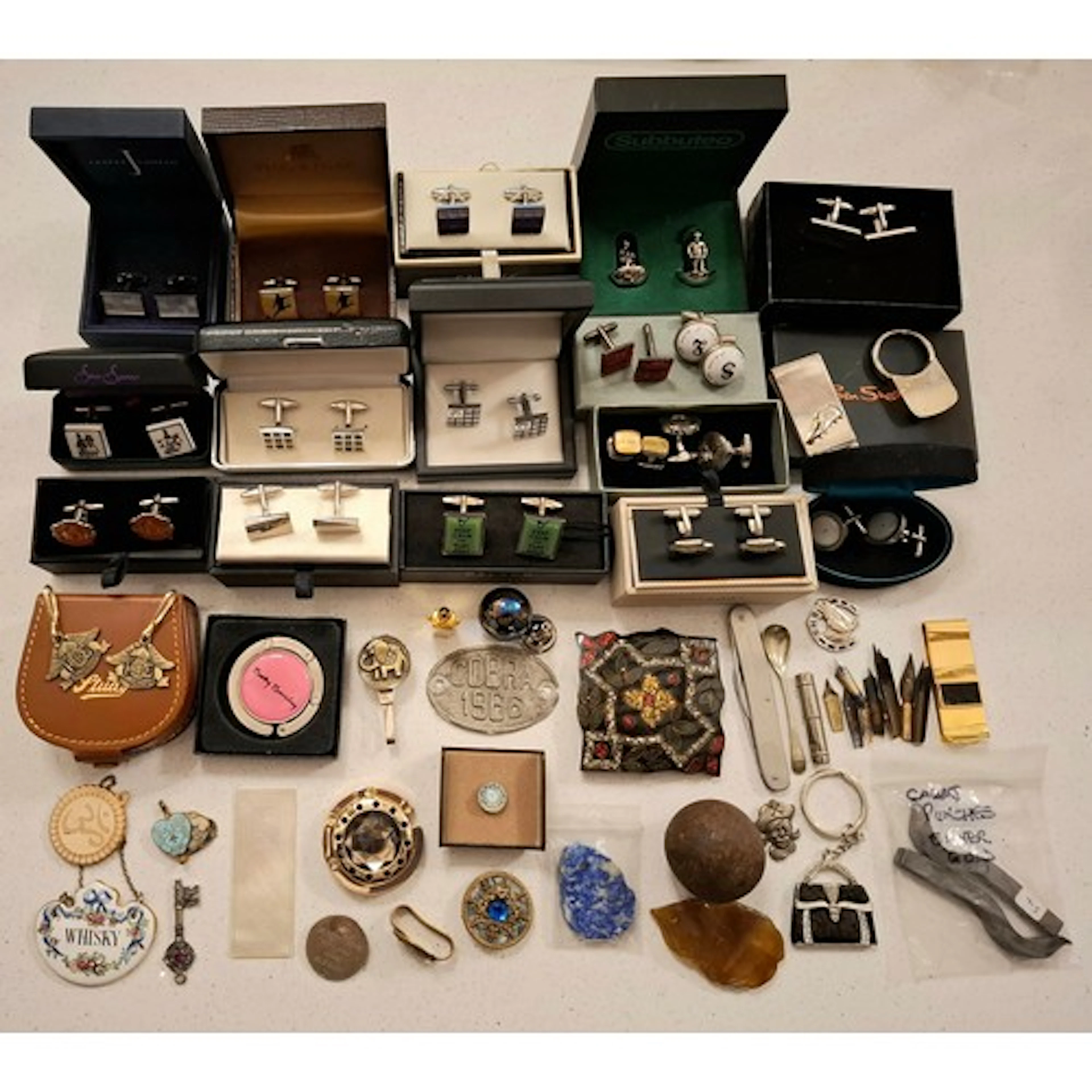 Novelty cufflinks, some in original boxes and small collecta...