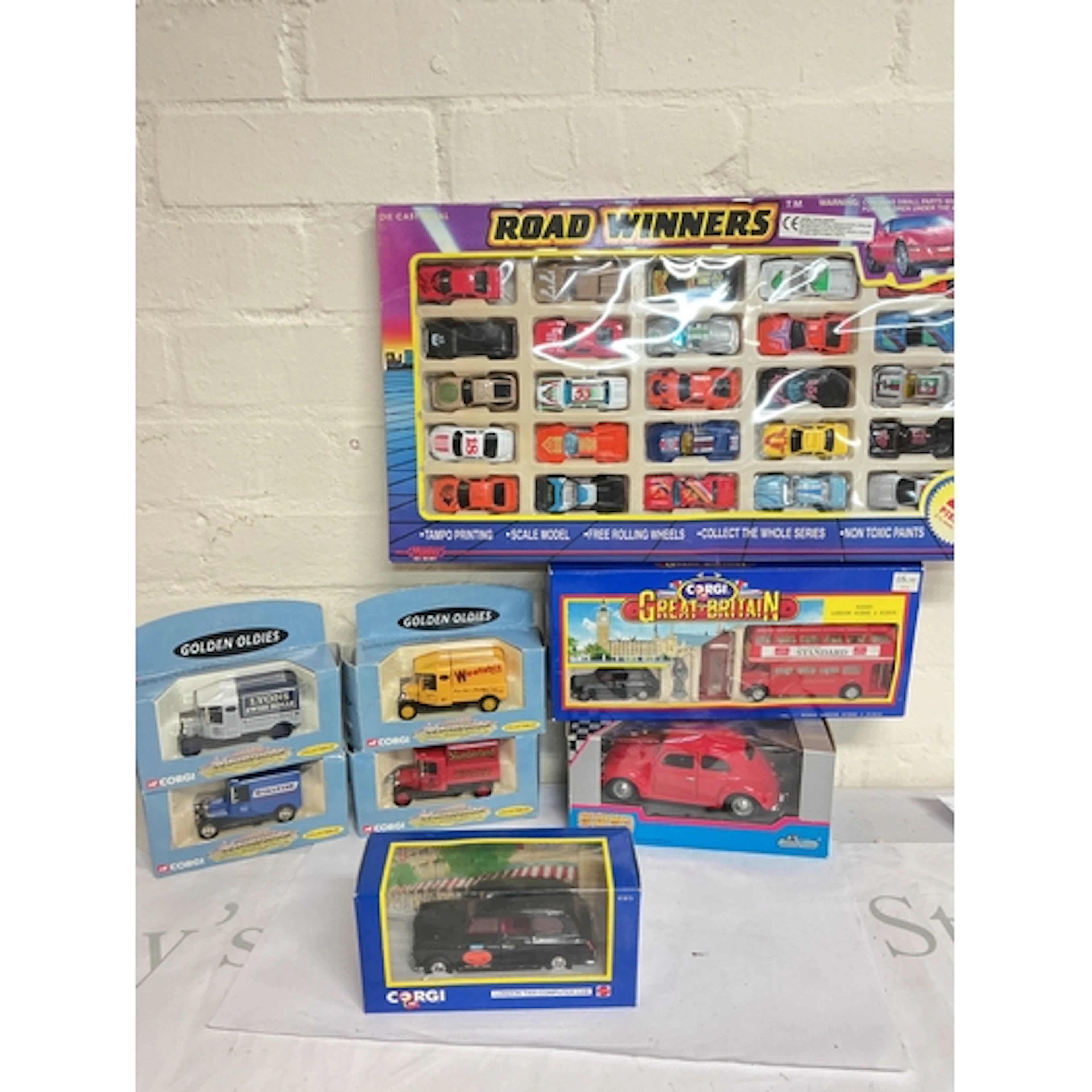 3 Boxes Containing Corgi Oldies, Lledo Days Gone, Matchbox M...