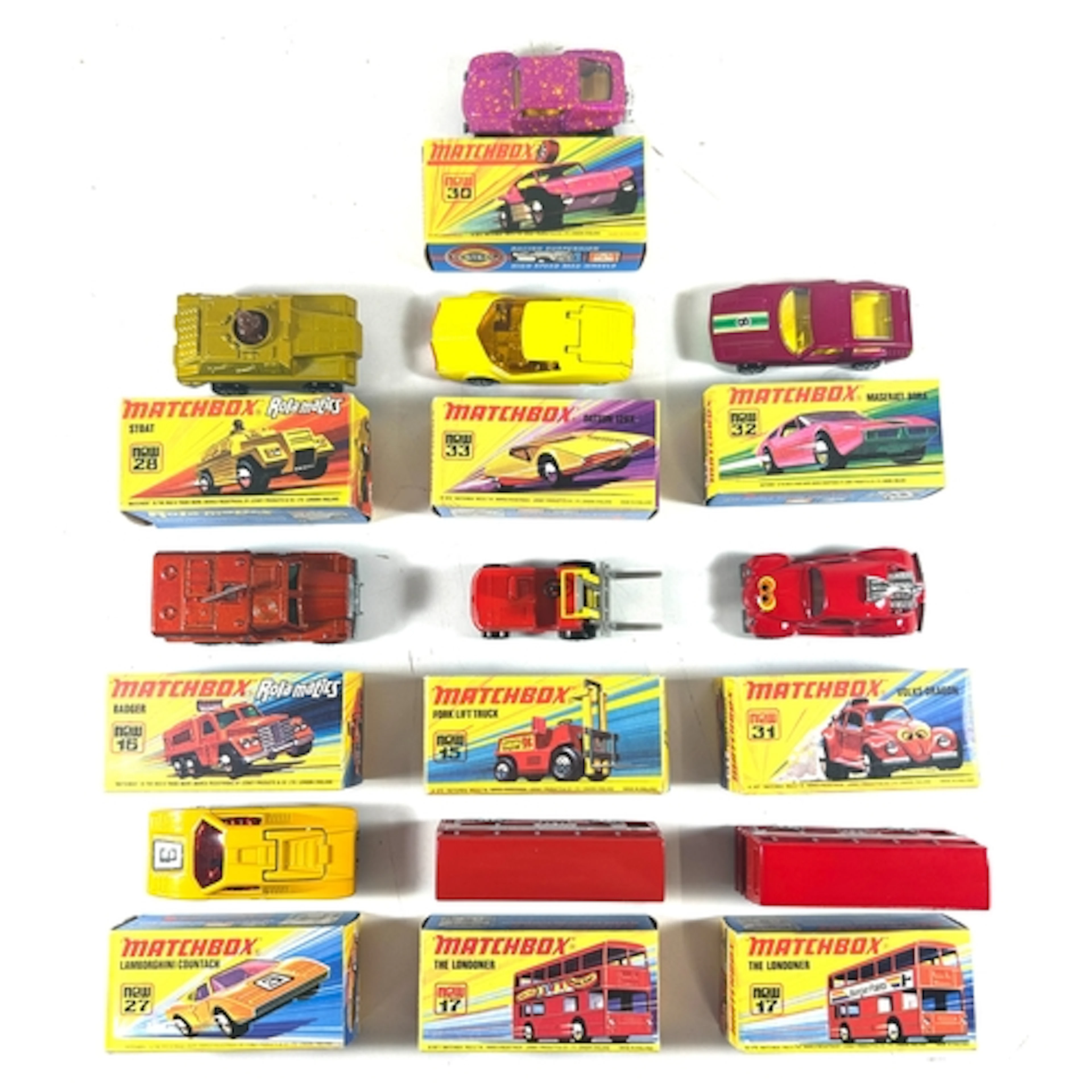 10 Matchbox Superfast etc. No.15 Fork Lift Truck, No.16 Badg...