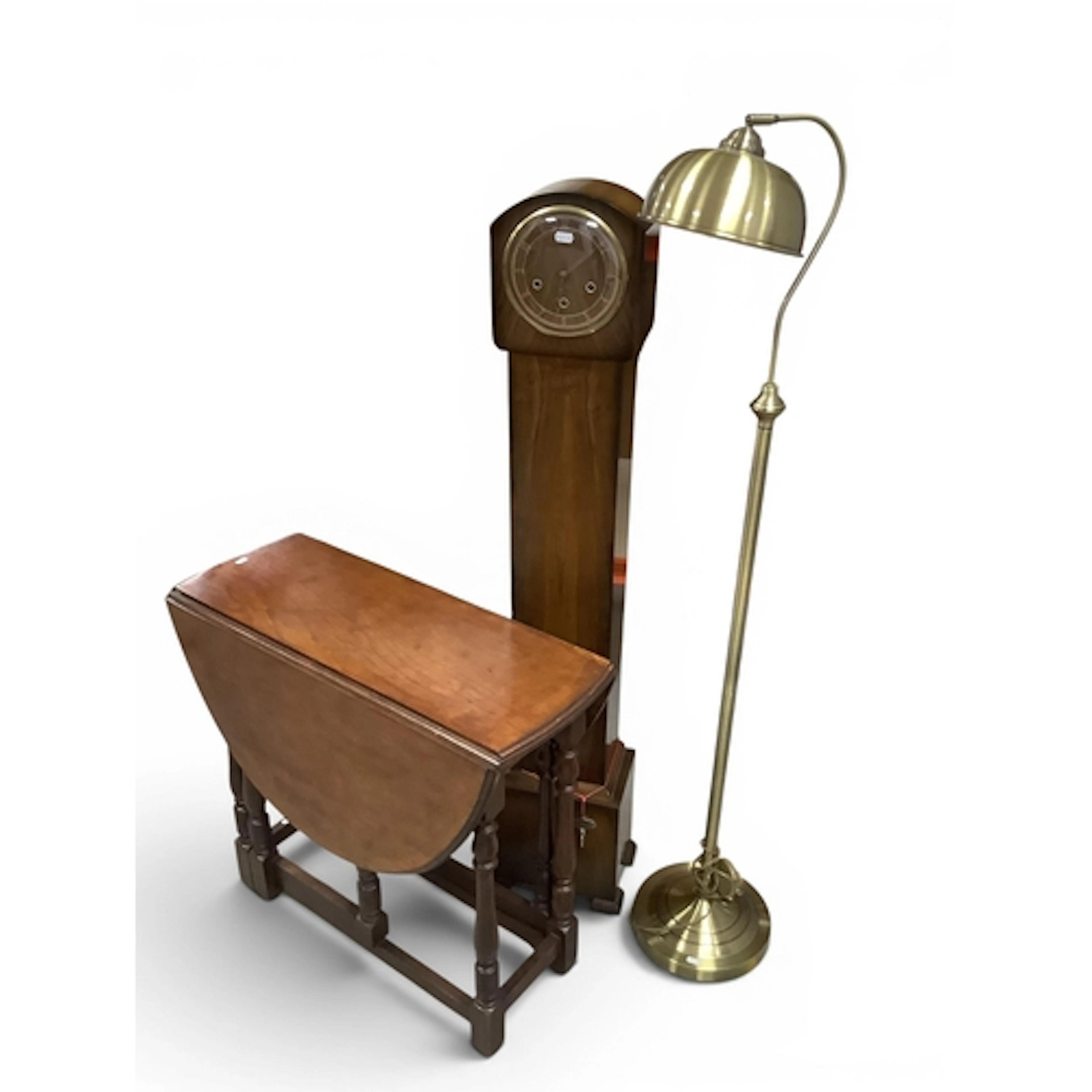 Vintage Smiths three-train chiming longcase clock (key and p...