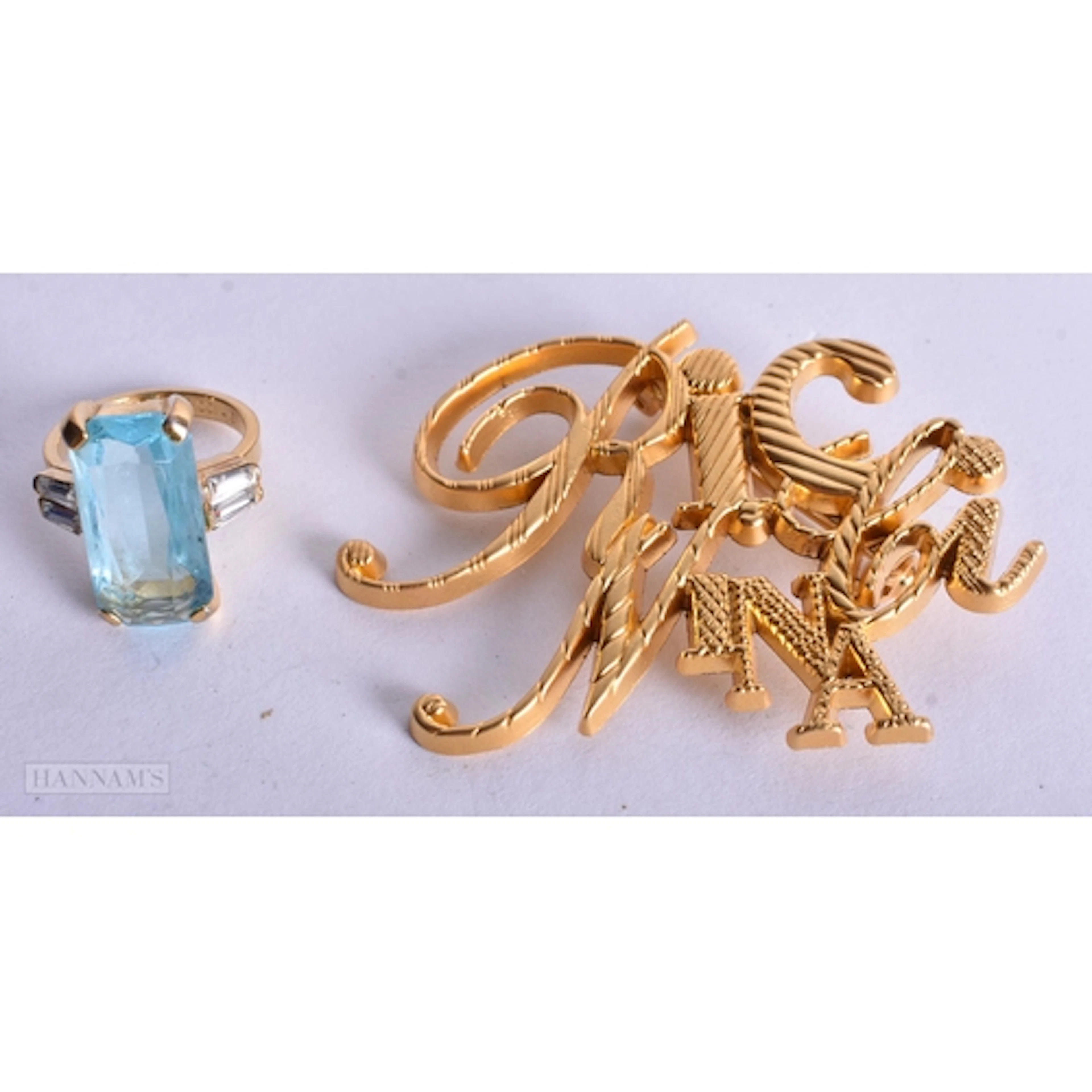 Nina Ricci Gold Tone Jewellery inc Ring, Brooch x 2 (25g)