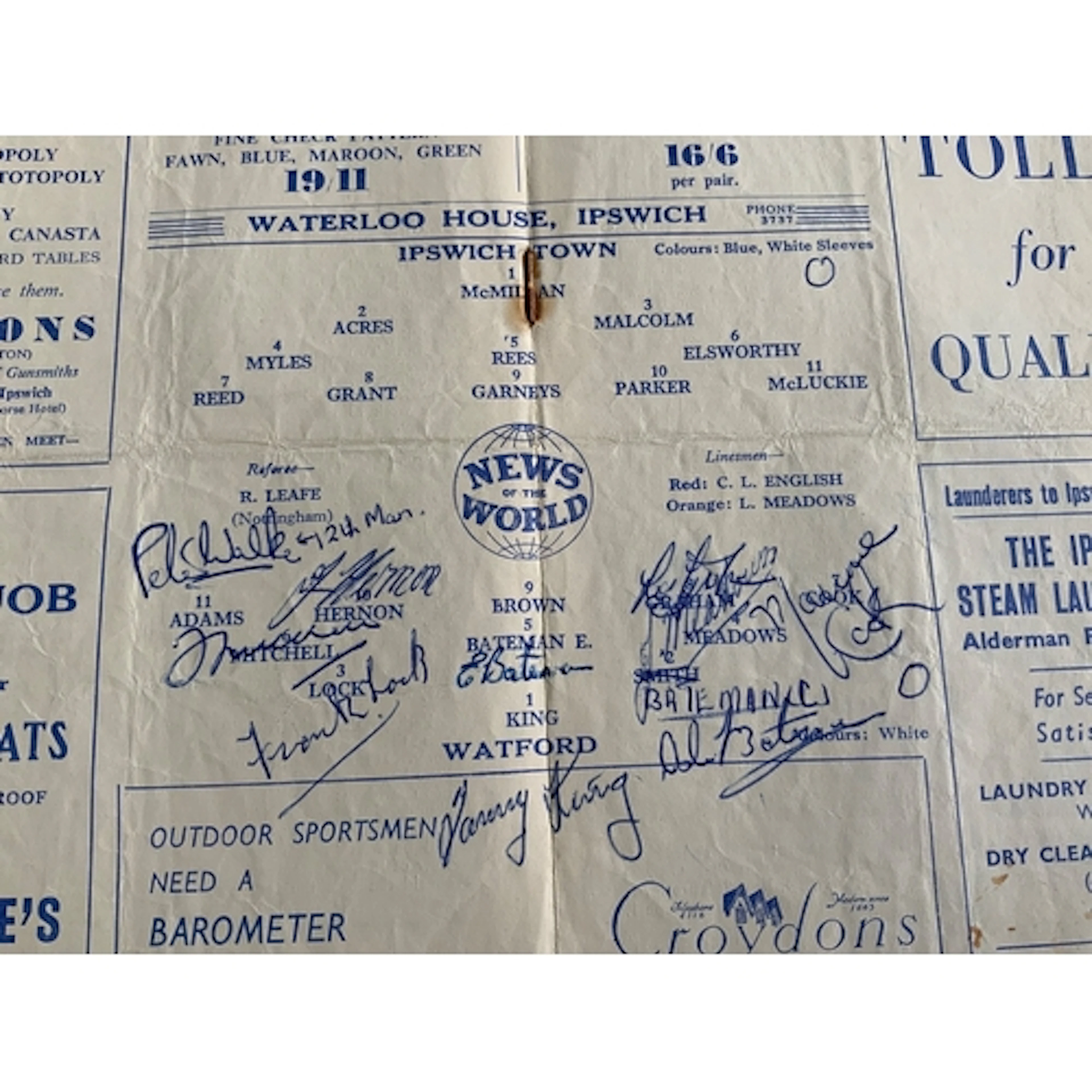 Watford Signed Football Programmes: Fully Watford signed pro...