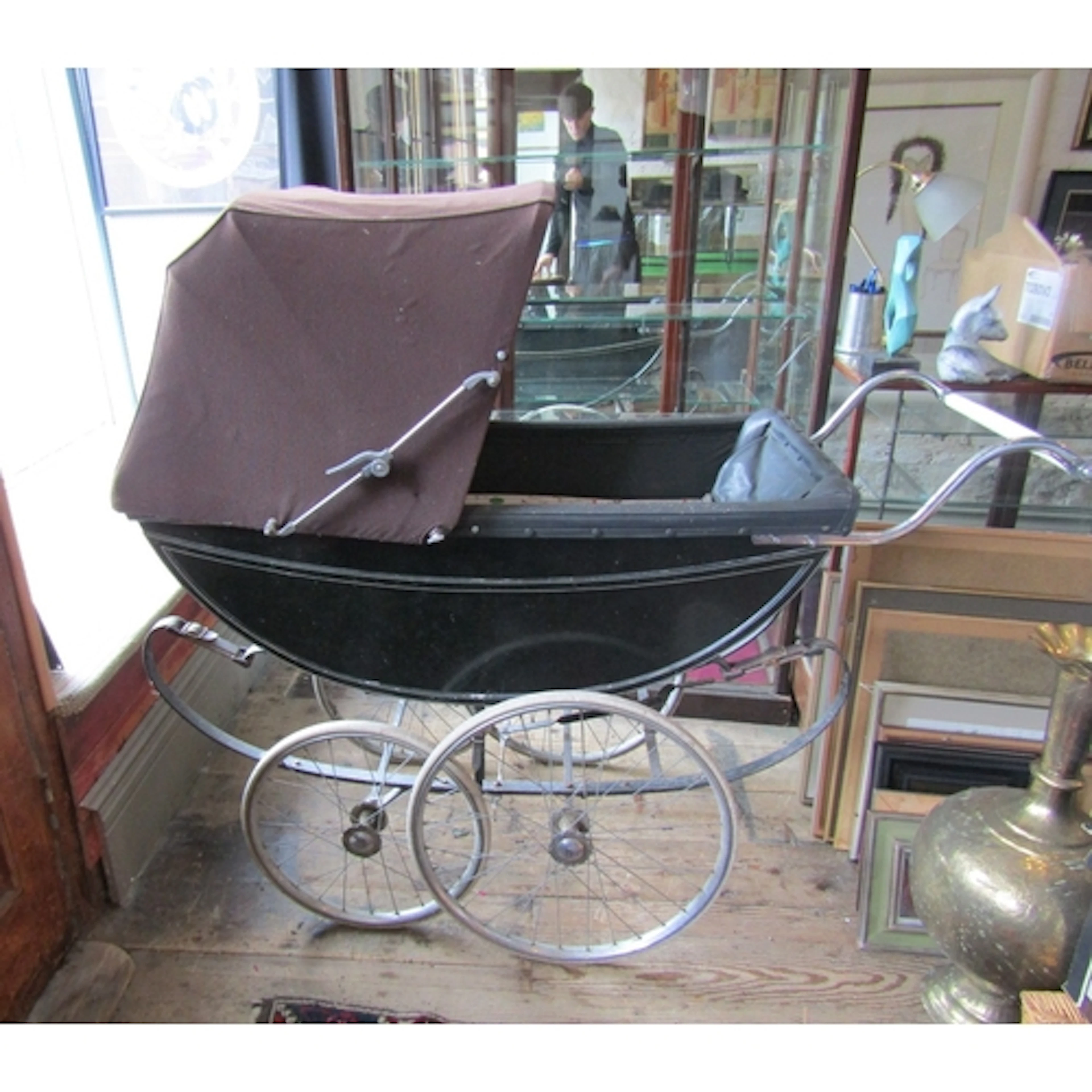 Antique Millsons Full Size Pram with Original Canvas Cover W...