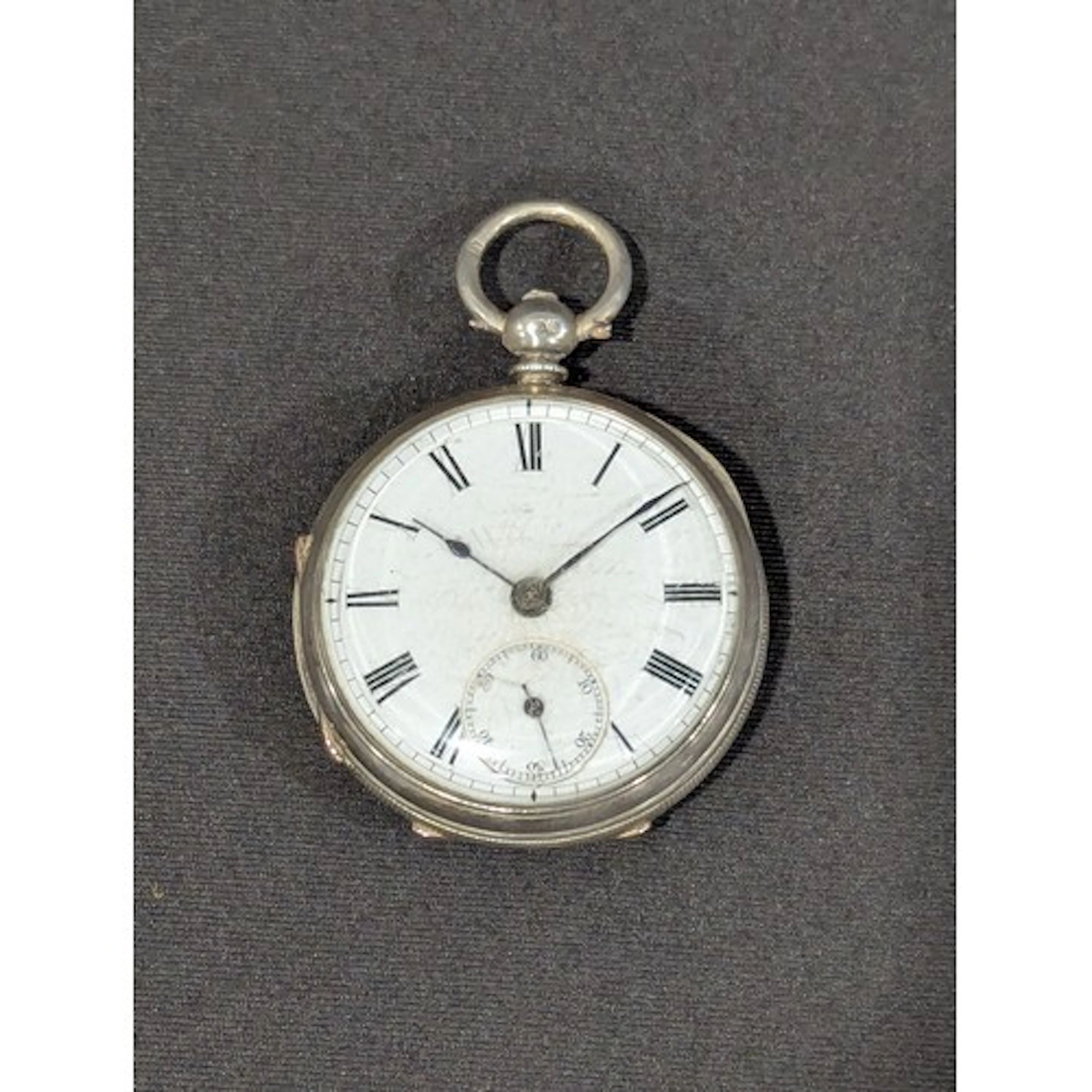 A Victorian silver open faced fob pocket watch, by Adam Burd...