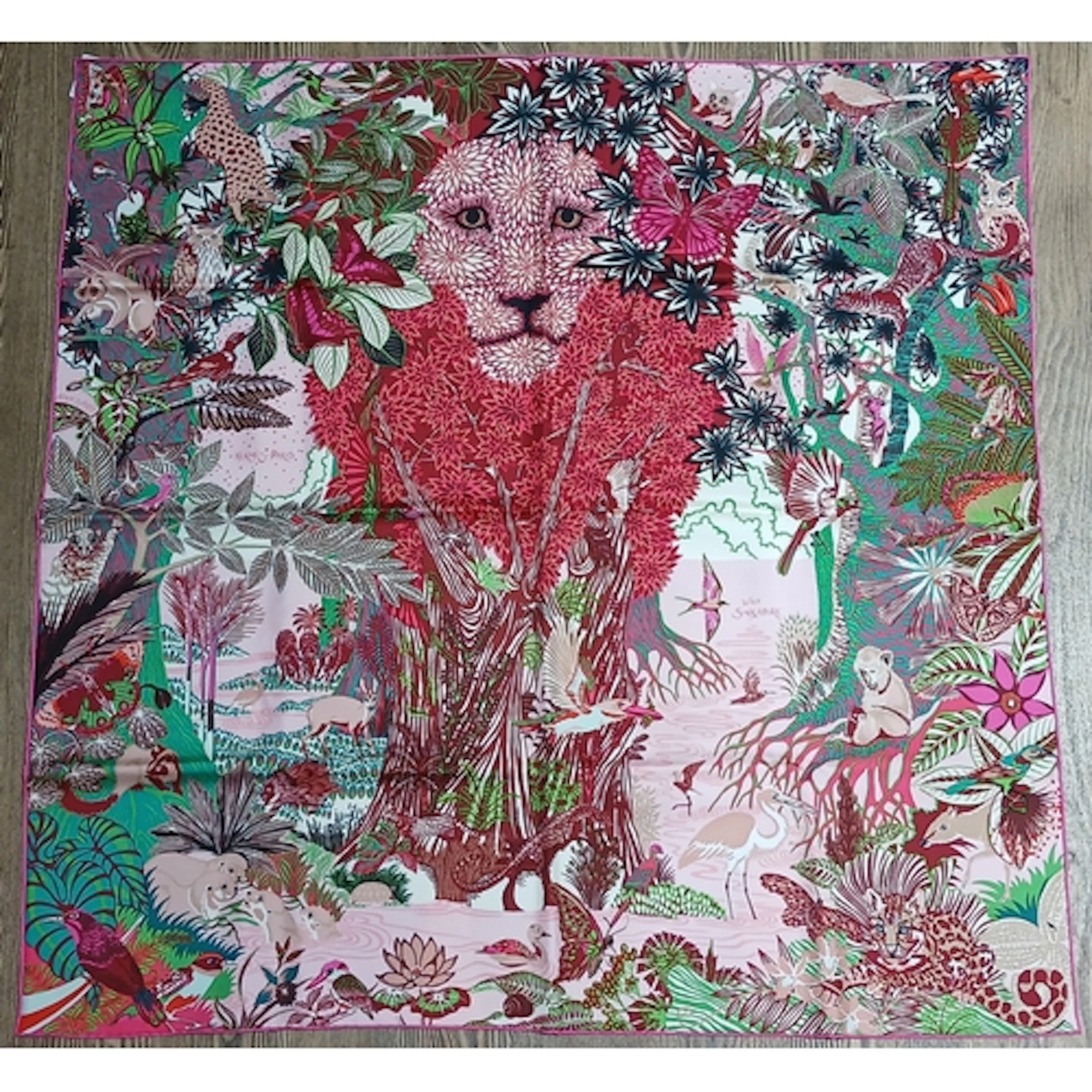 HERMES, Wild Singapore, 100% silk scarf, 88cm x 88cm, with b...