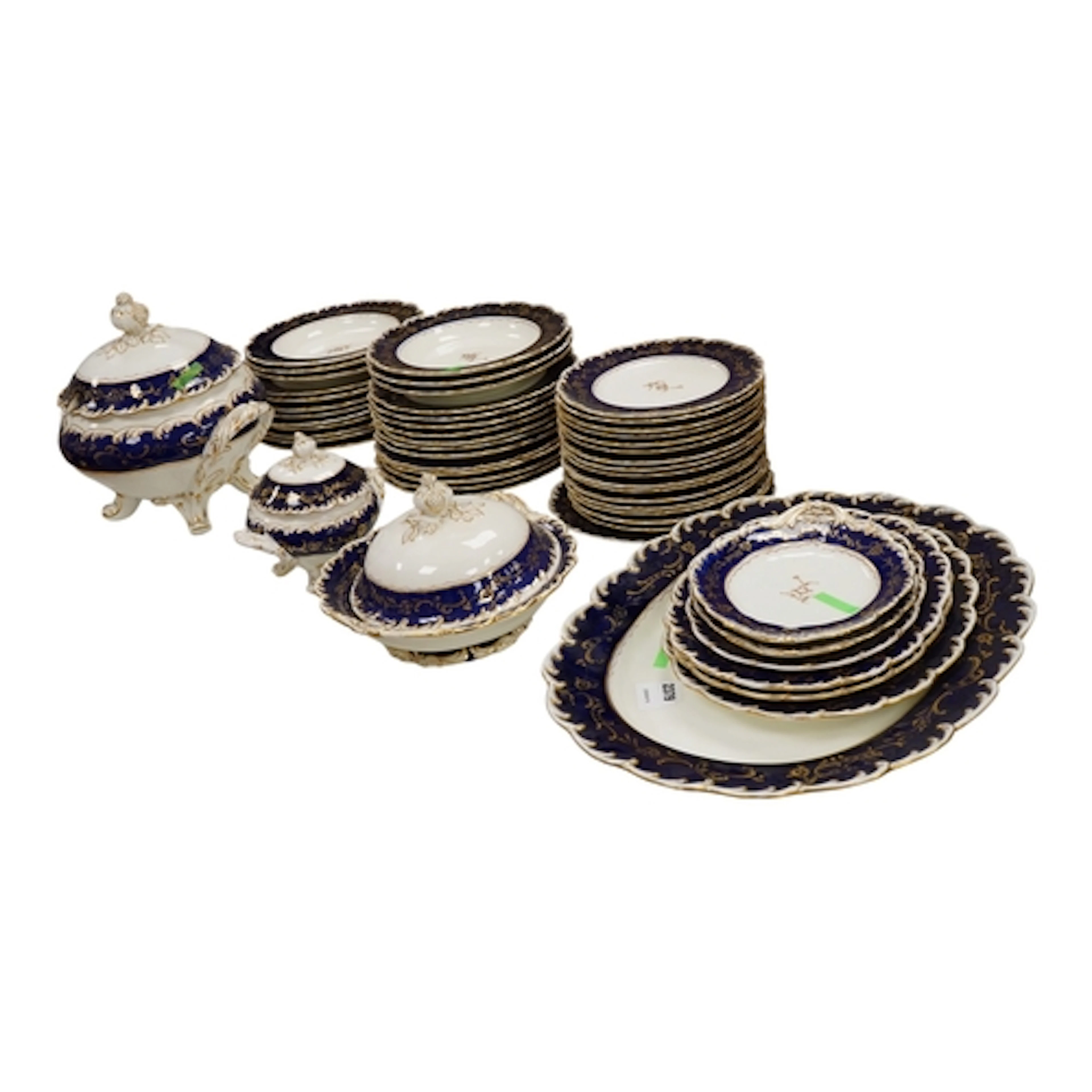 An extensive mid 19th century English porcelain dinner servi...