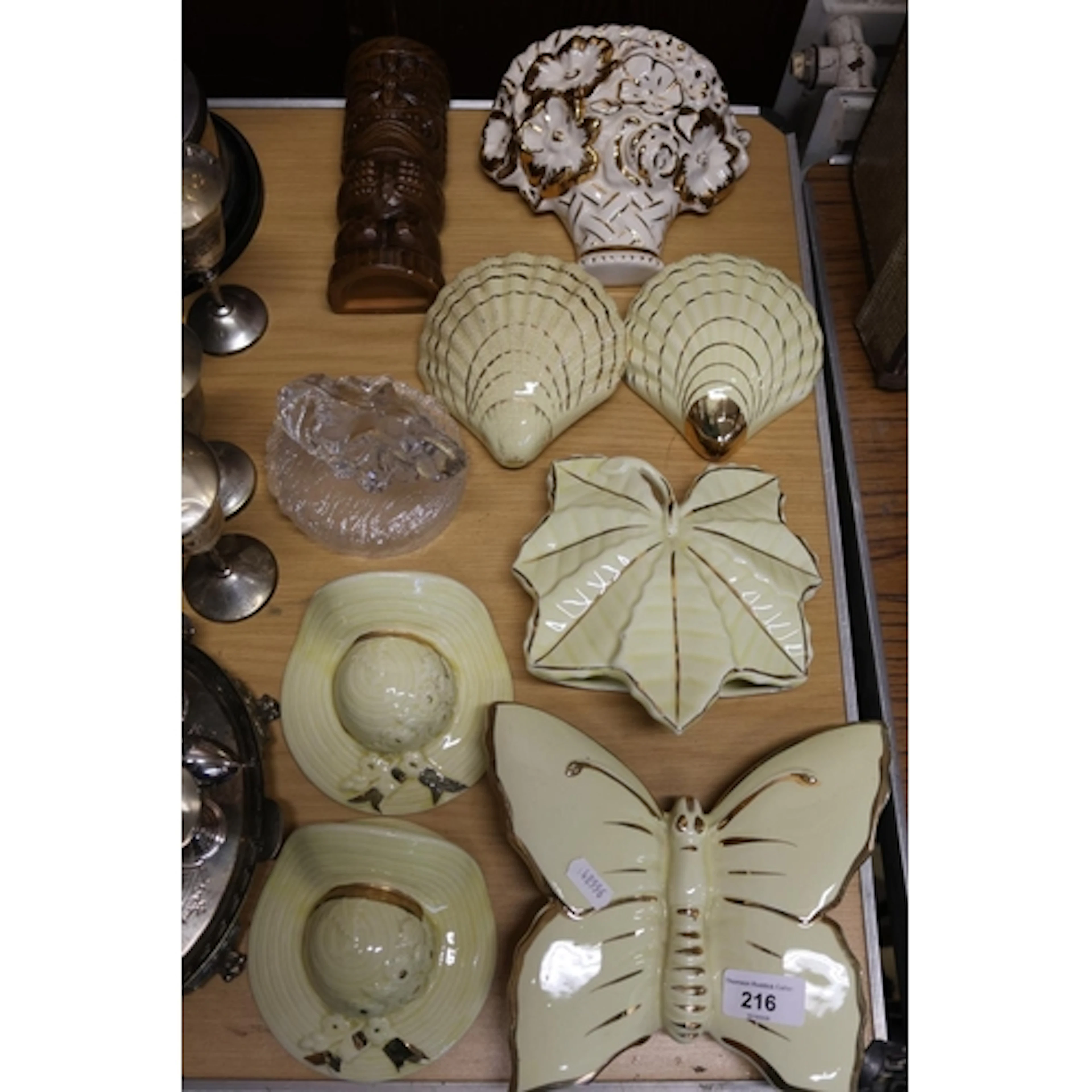 Ceramic wall pockets to include a Kensington basket of flowe...