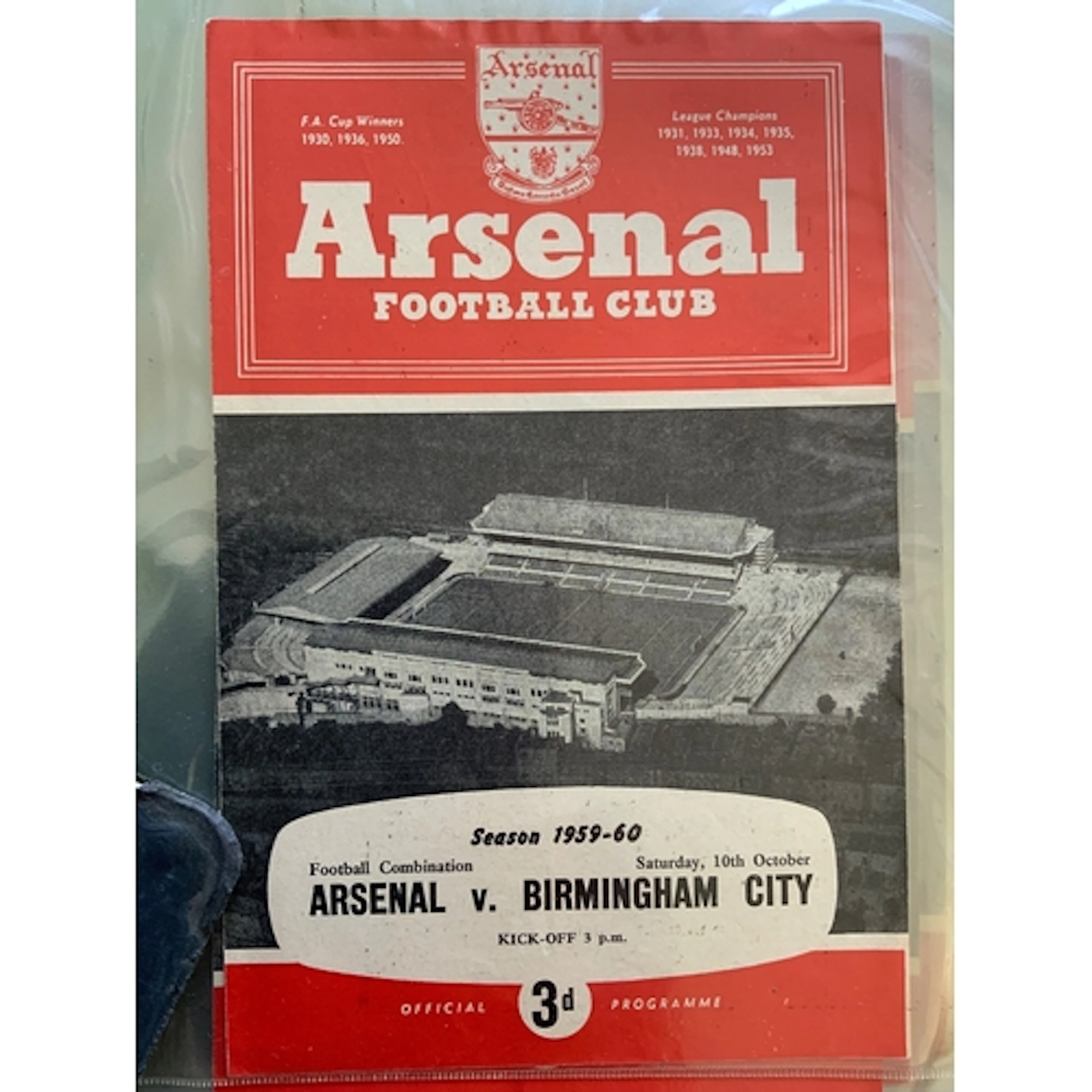 59/60 Arsenal Complete 1st Team + Reserves Football Programm...