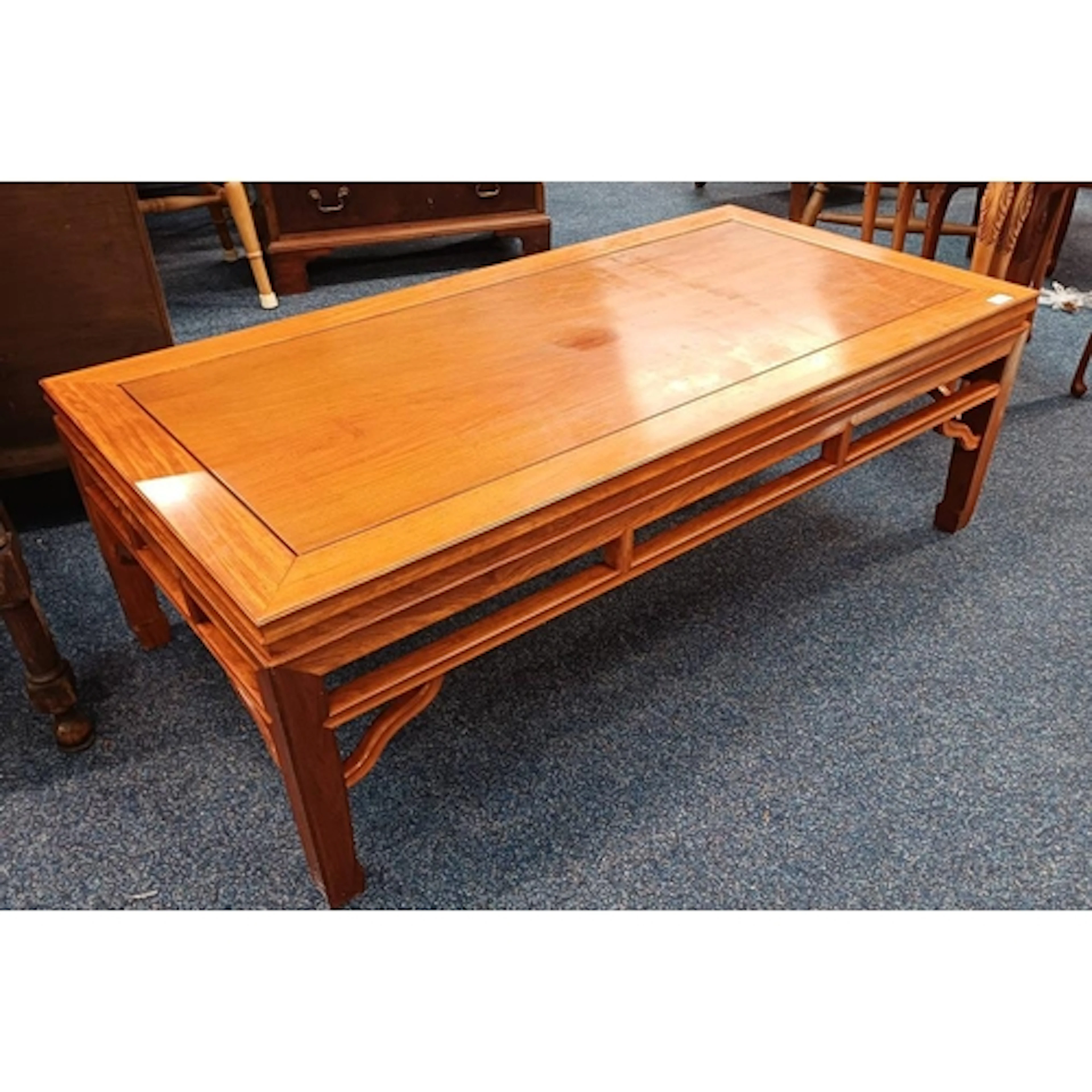CHINESE HARDWOOD RECTANGULAR OPIUM TABLE, 122CM LONG