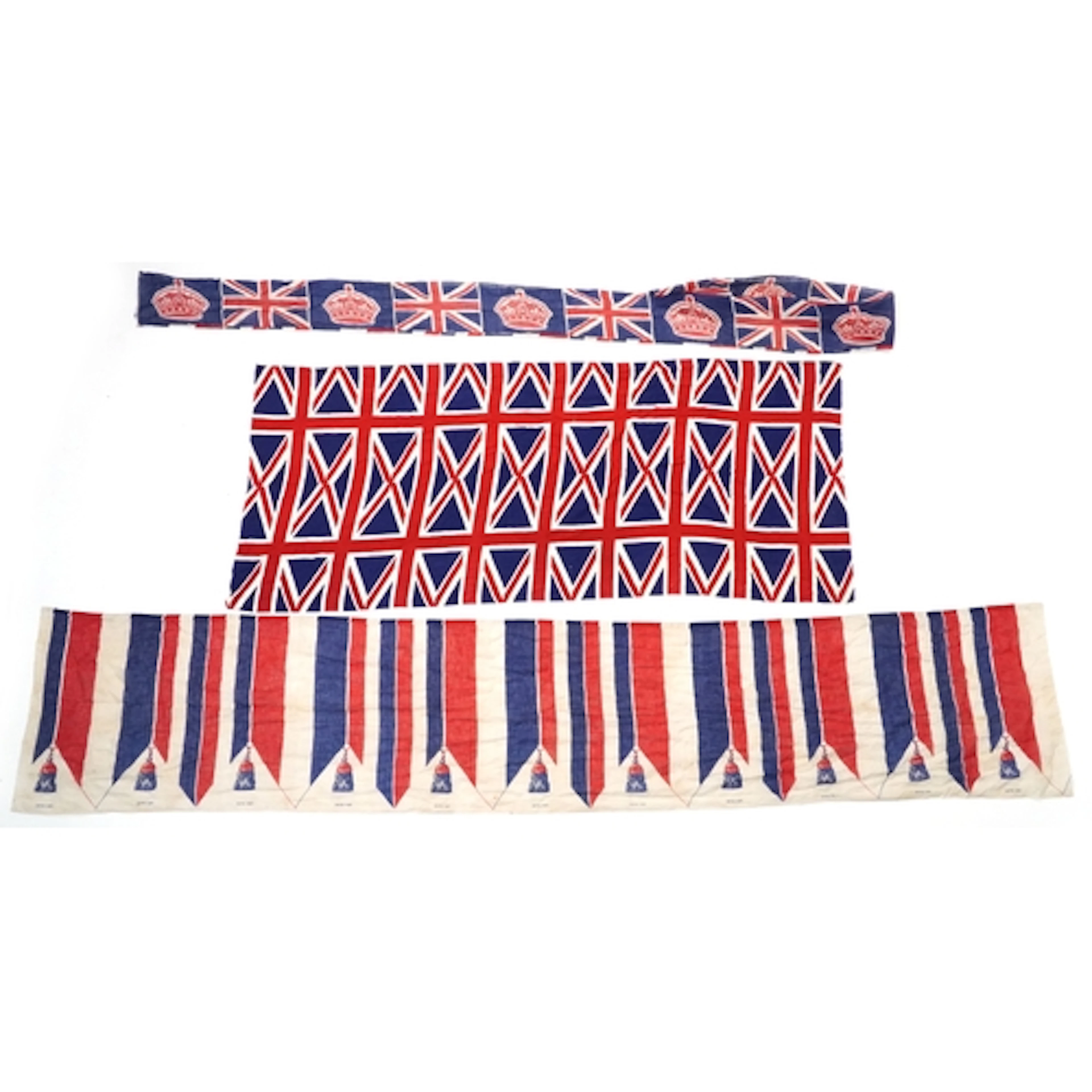 Vintage Union Jack bunting, the largest 162cm in length.