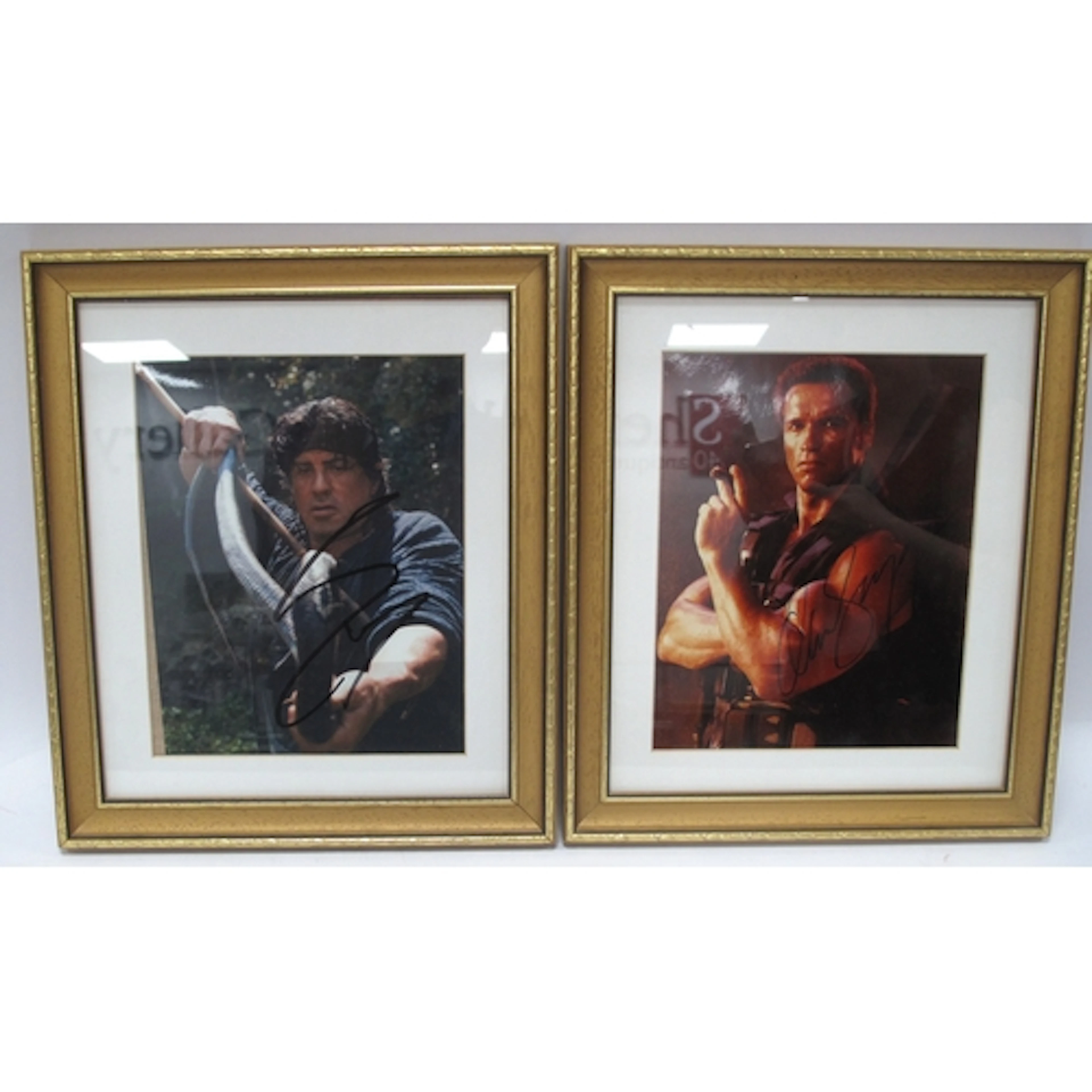Arnold Schwarzenegger and Sylvester Stallone Autographs, bla...
