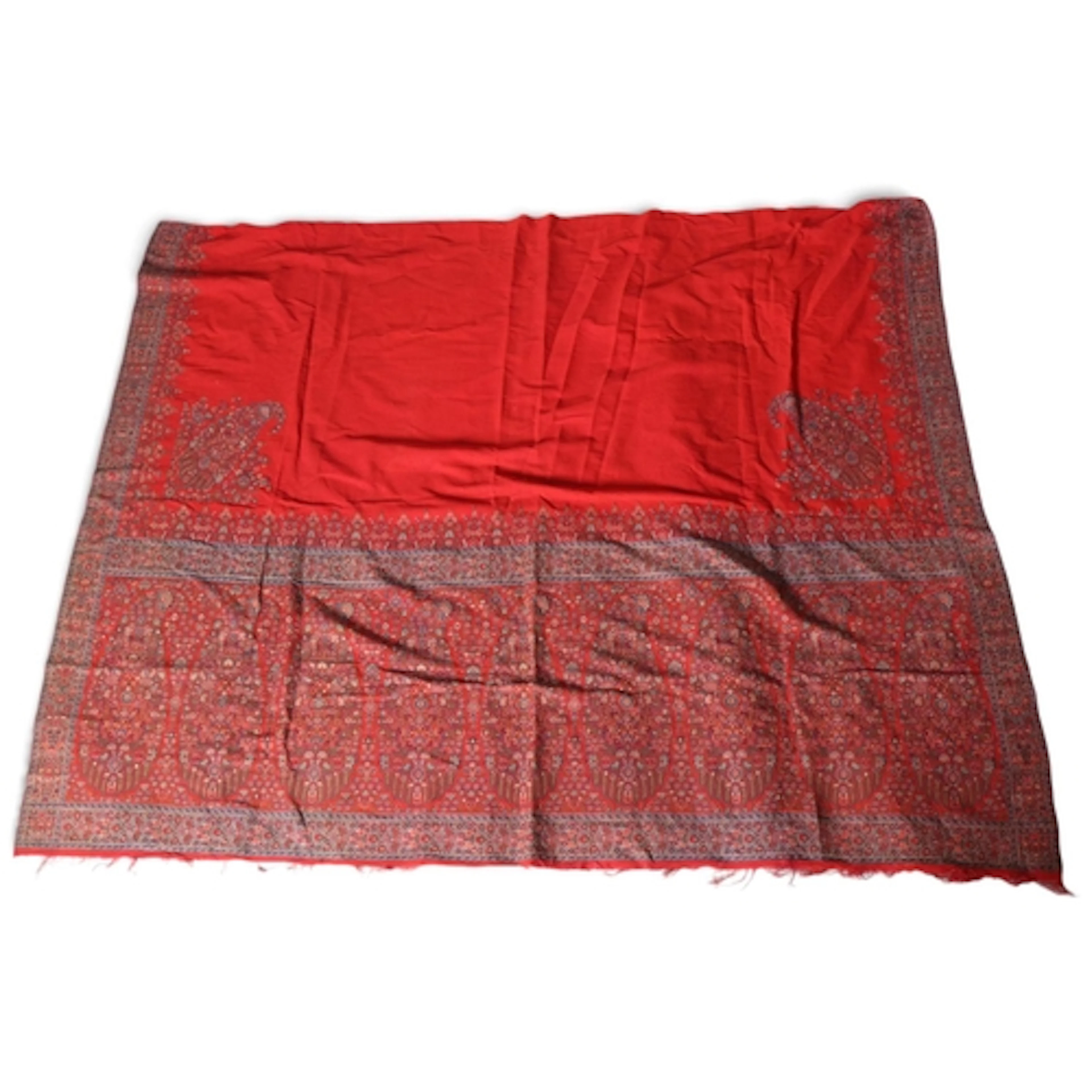 A Kashmir pashmina wool embroidered shawl, 145cm x 115cm