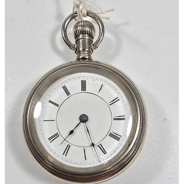 A railway pocket watch circa.1920, with side-set hands and u...