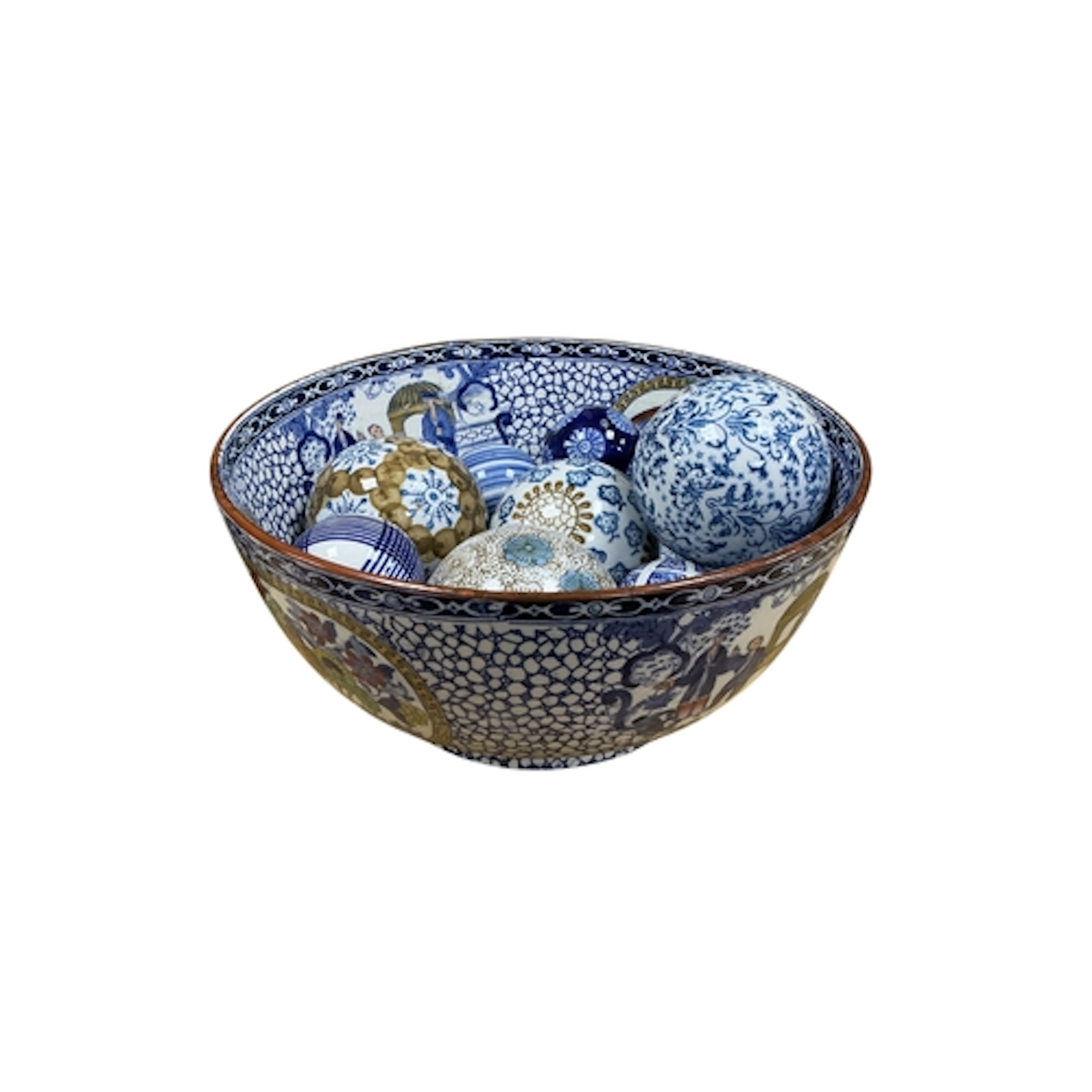 A Wiilliam Adams bowl together with eight carpet bowls, 24cm...