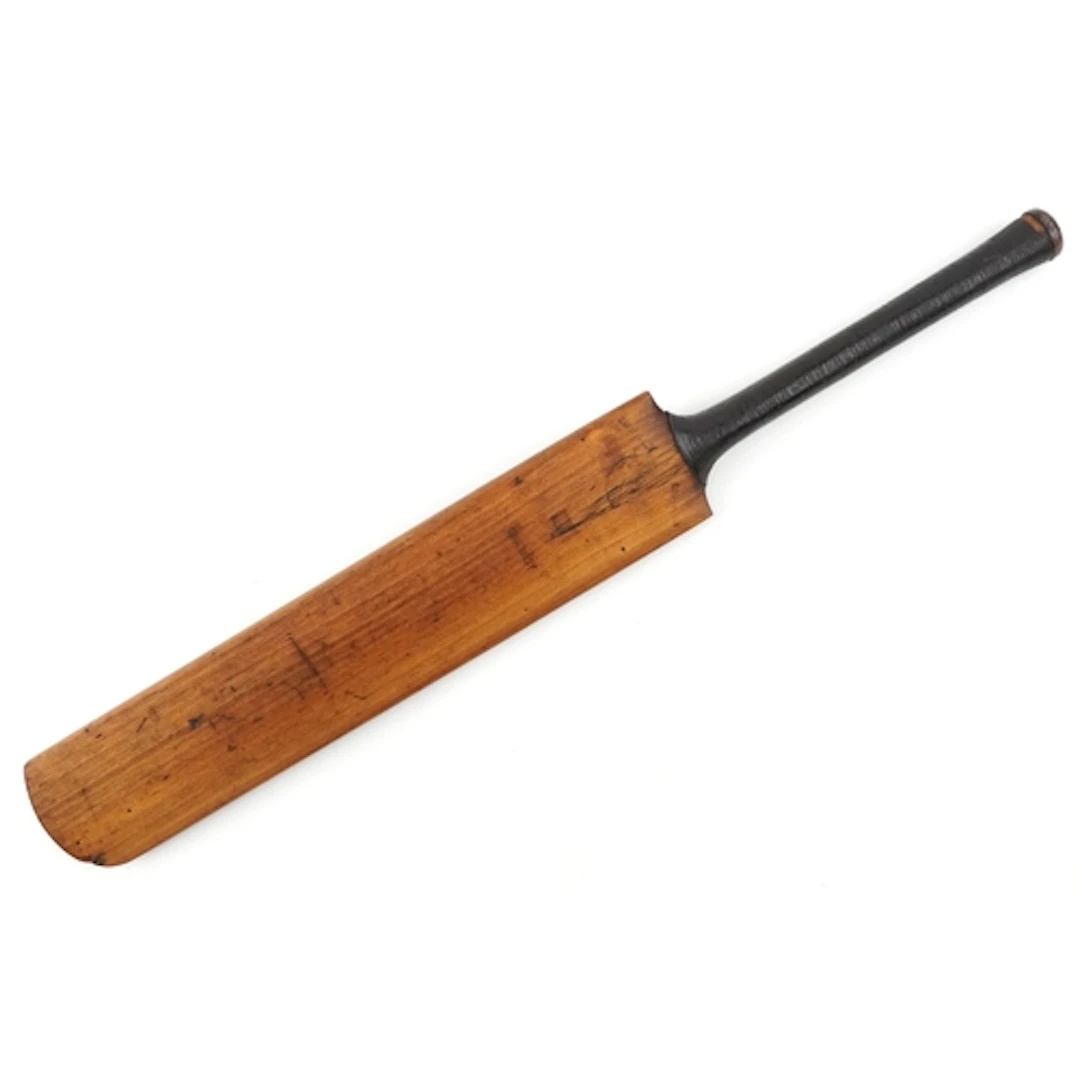 Early 20th century commemorative cricket bat with engraved s...
