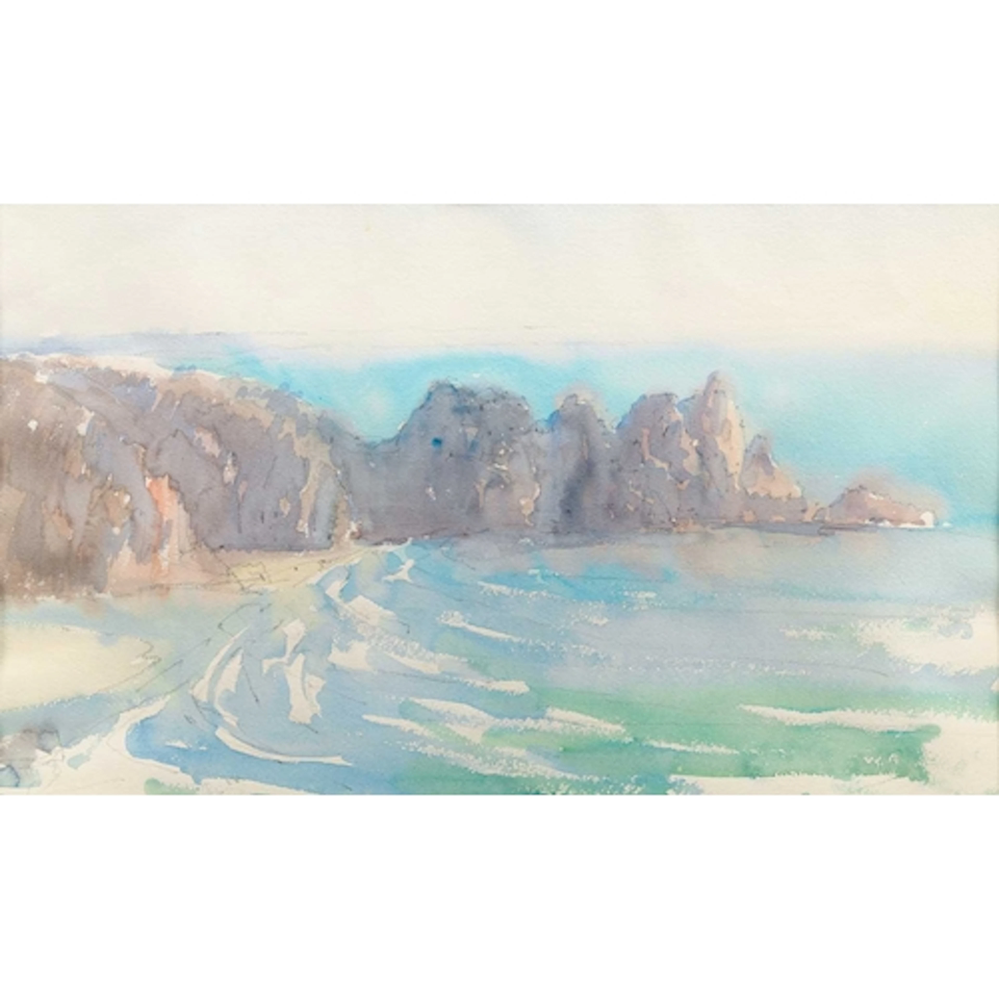 § John MILLER (1931-2002) The Logan Rock - Pedn Vounder Goua...