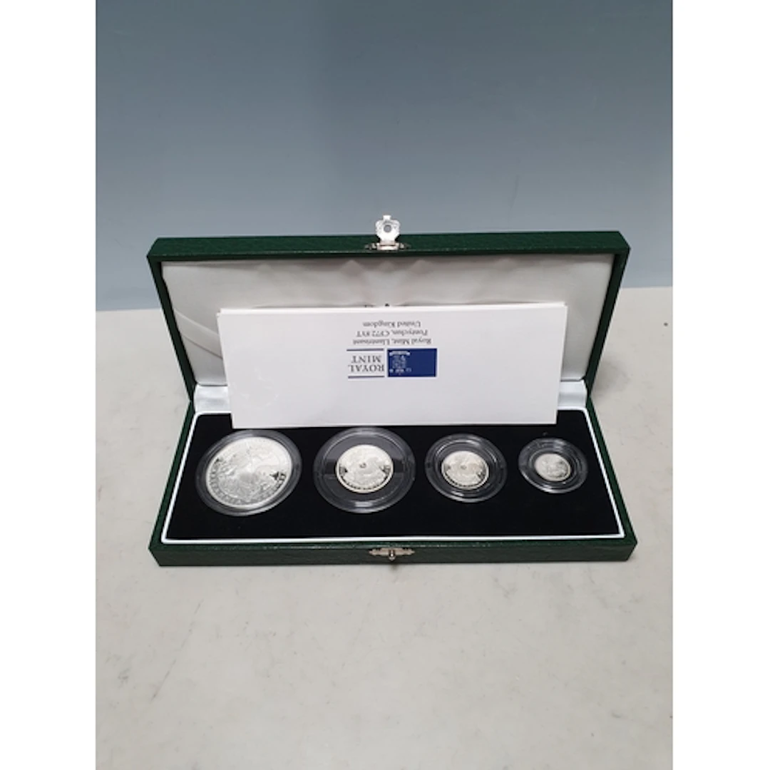 Royal Mint, 1997 silver proof 4-Coin Britannia Set, 1/10, 1/...