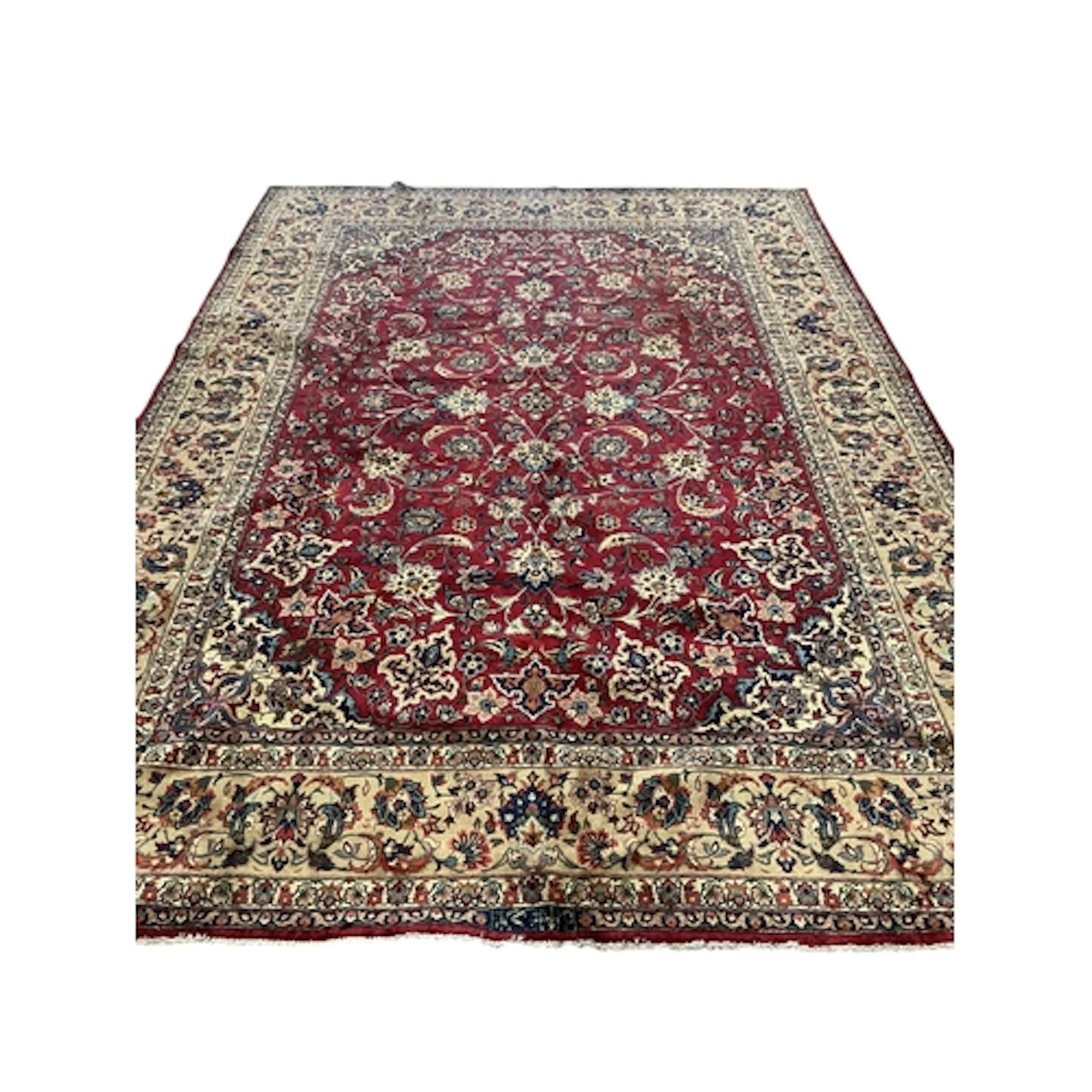 A Yazd red ground carpet, 352cm x 252cm