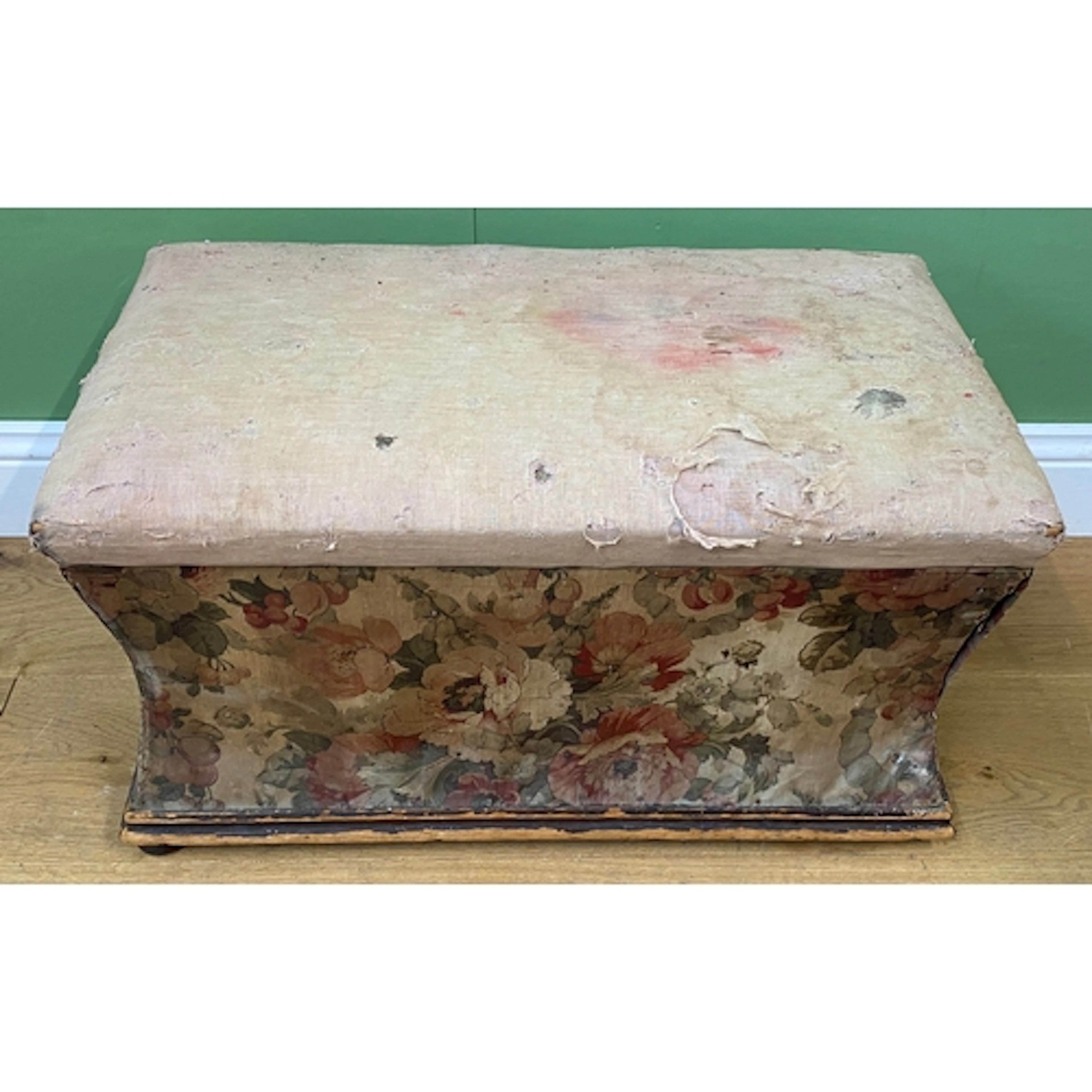 An upholstered rectangular ottoman, 75x43x41cmH; together wi...