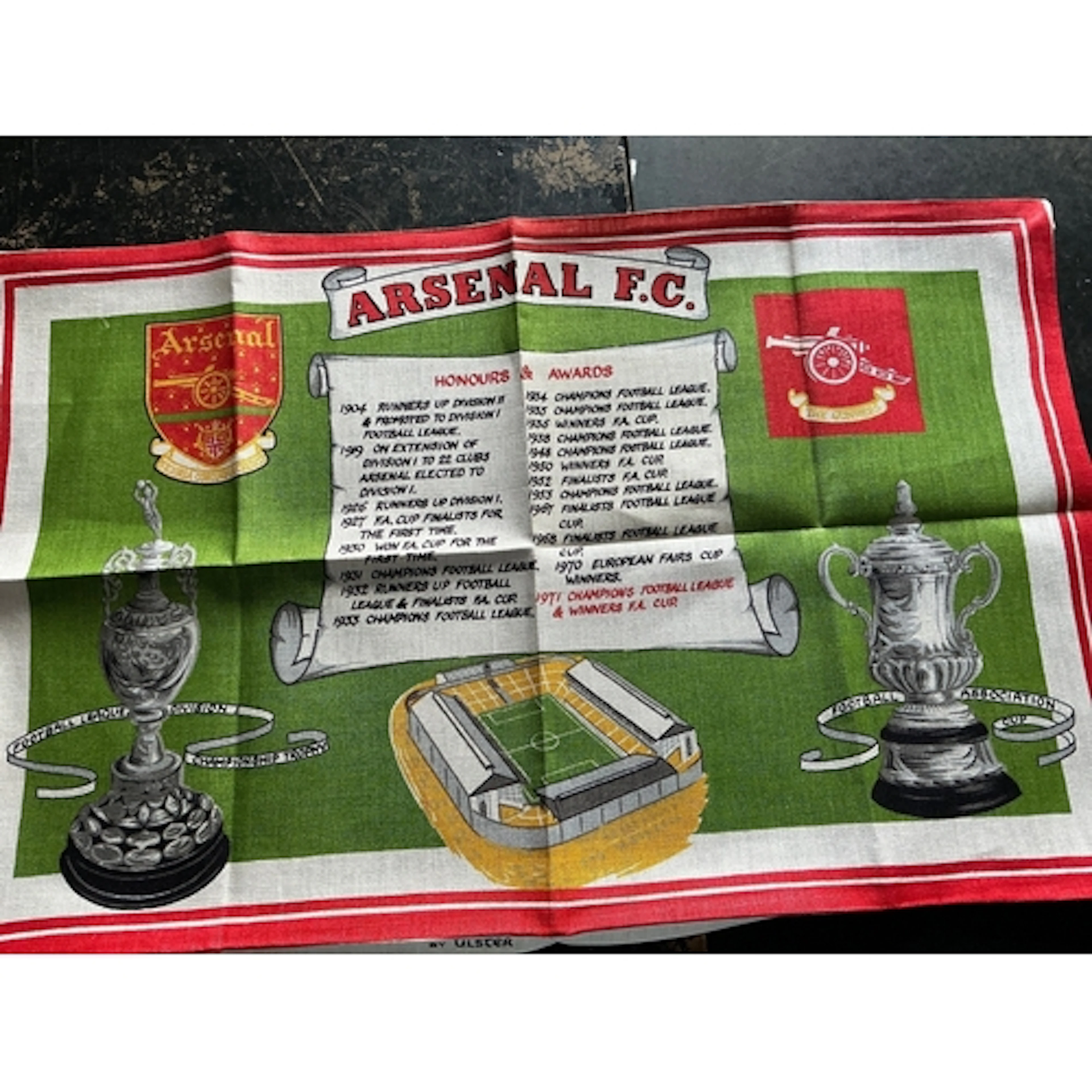 Arsenal Football Tea Towel: Excellent condition Irish linen ...
