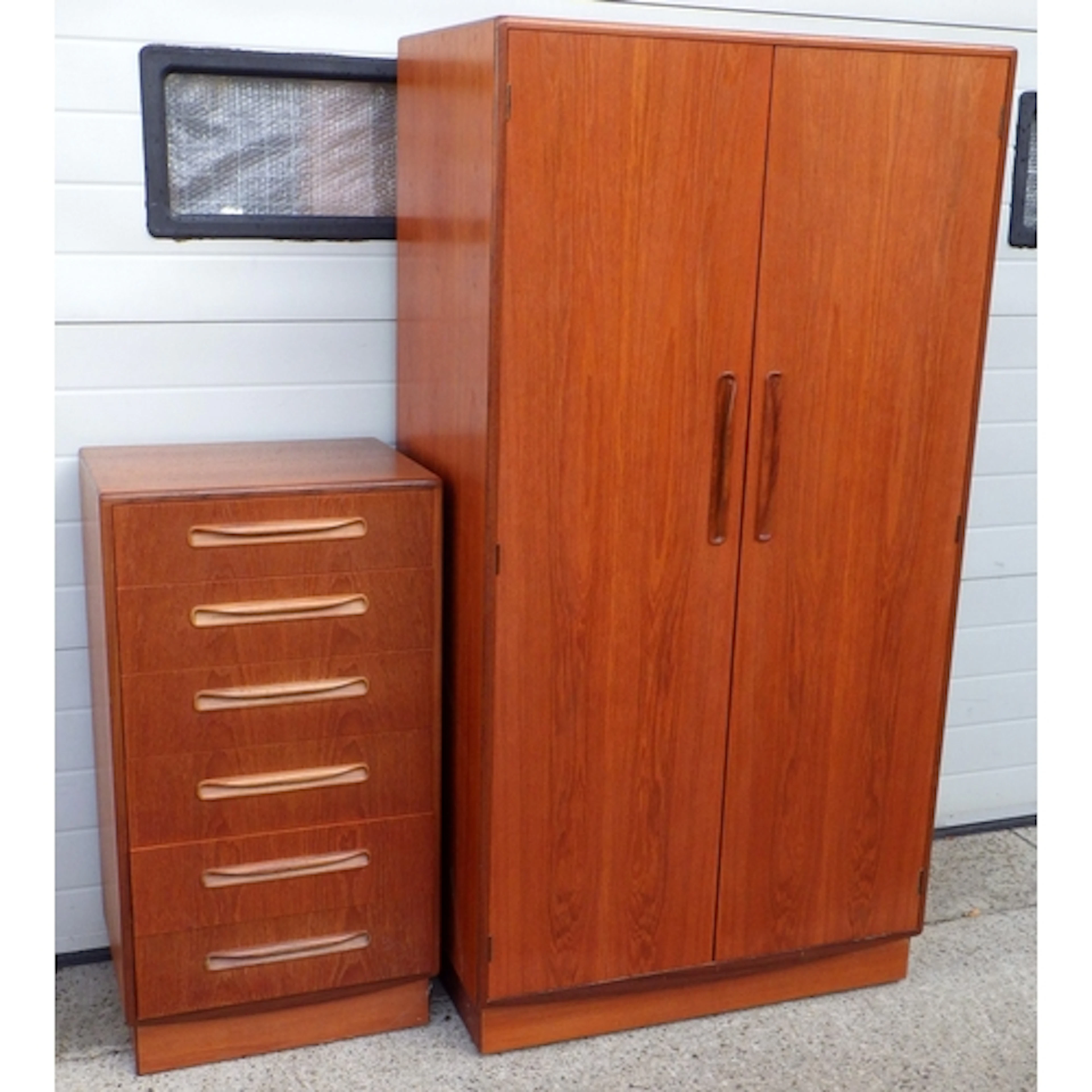 A G.Plan teak wardrobe, 92cm wide, together with a chest of ...