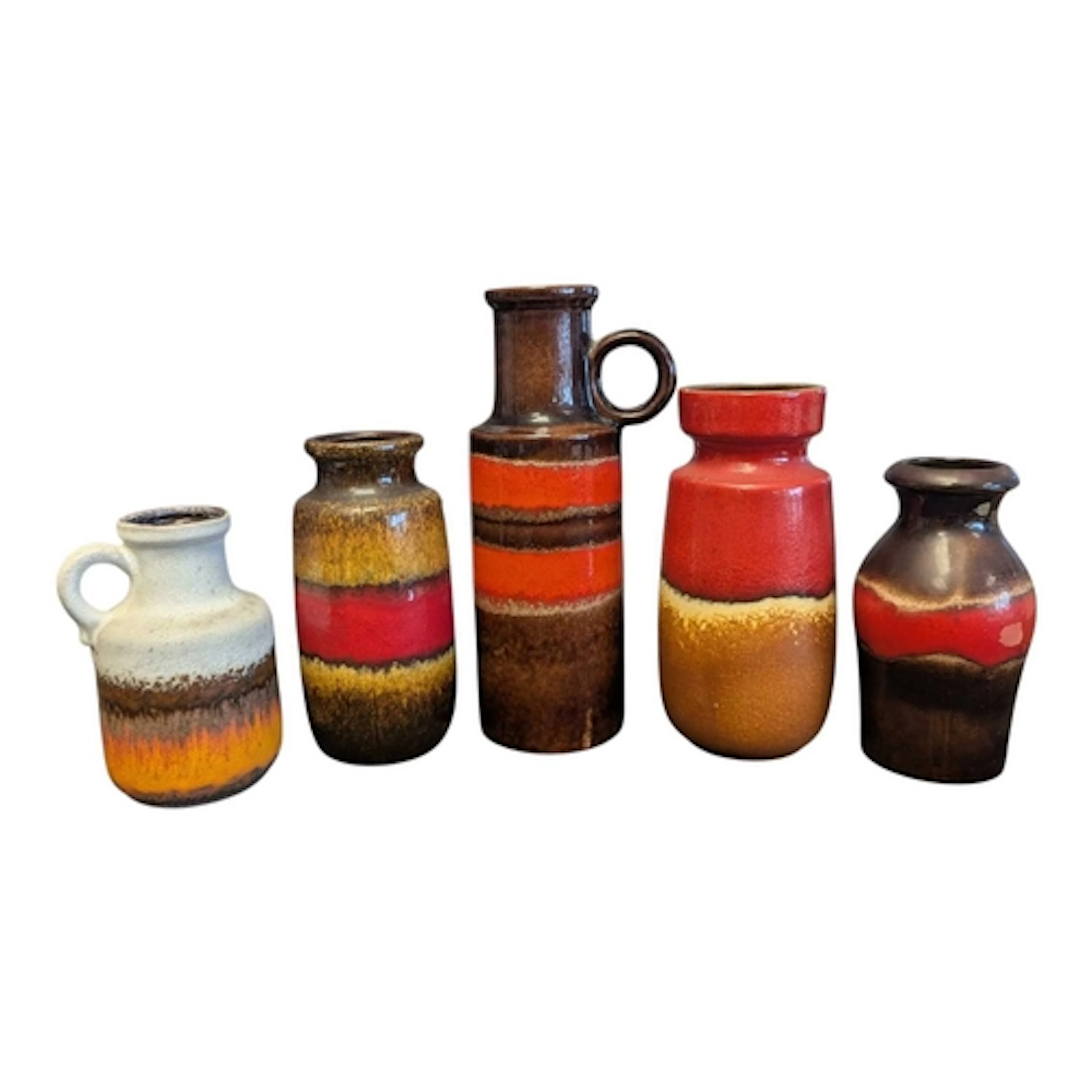 Collection of 20th century West German ceramic vases. Each p...