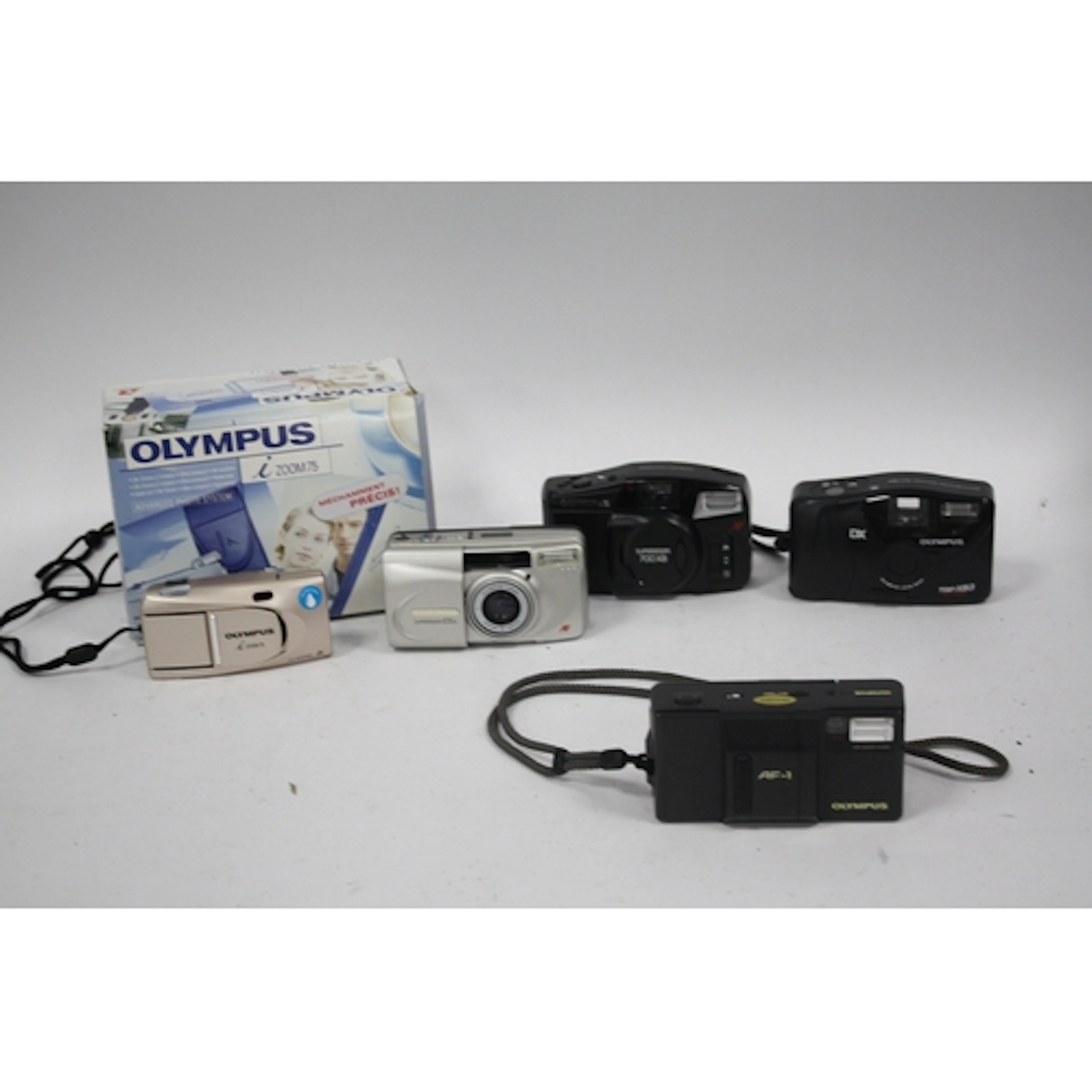 Olympus Superzoom 105G 35mm Compact Film Cameras, silver, to...