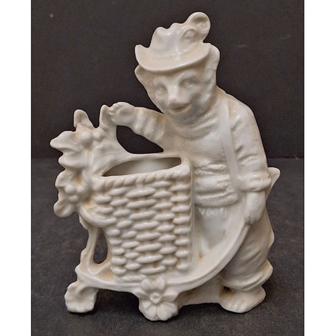 Antique German Glazed White Porcelain Figurine in the form o...