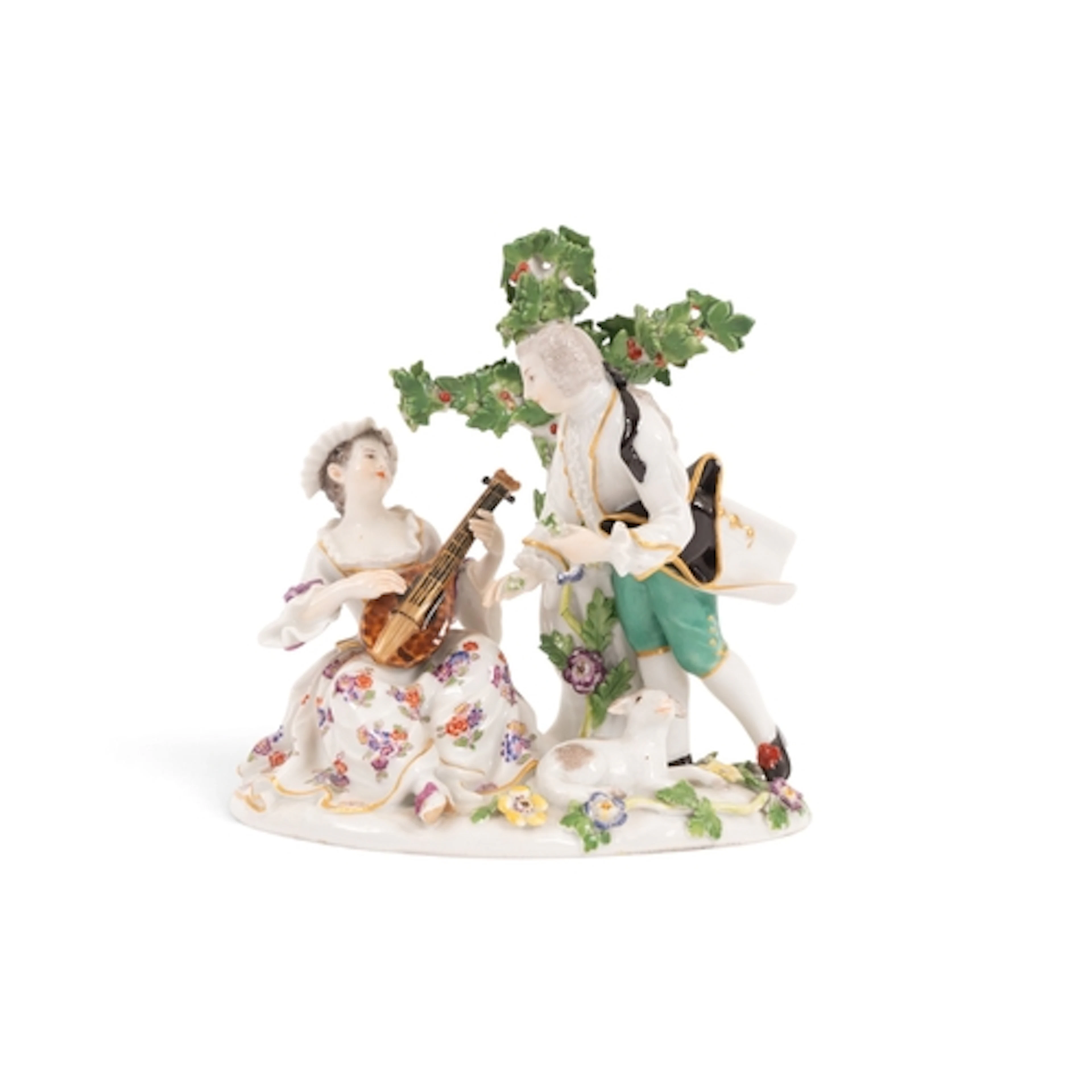 A Meissen figure group of musical lovers, late 19th/20th cen...