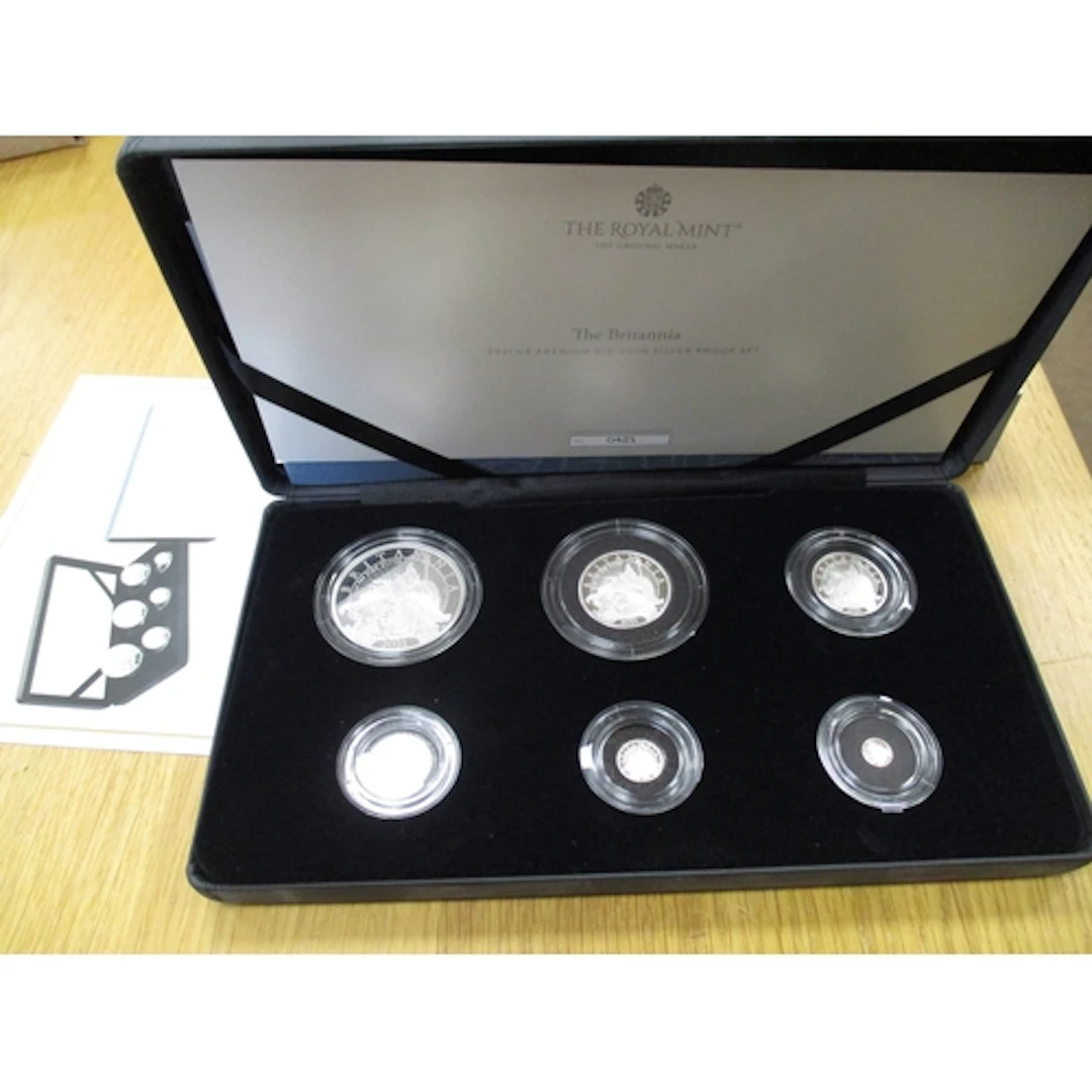 2021 Britannia silver proof cased set of 6 with £2, £1, 50p,...