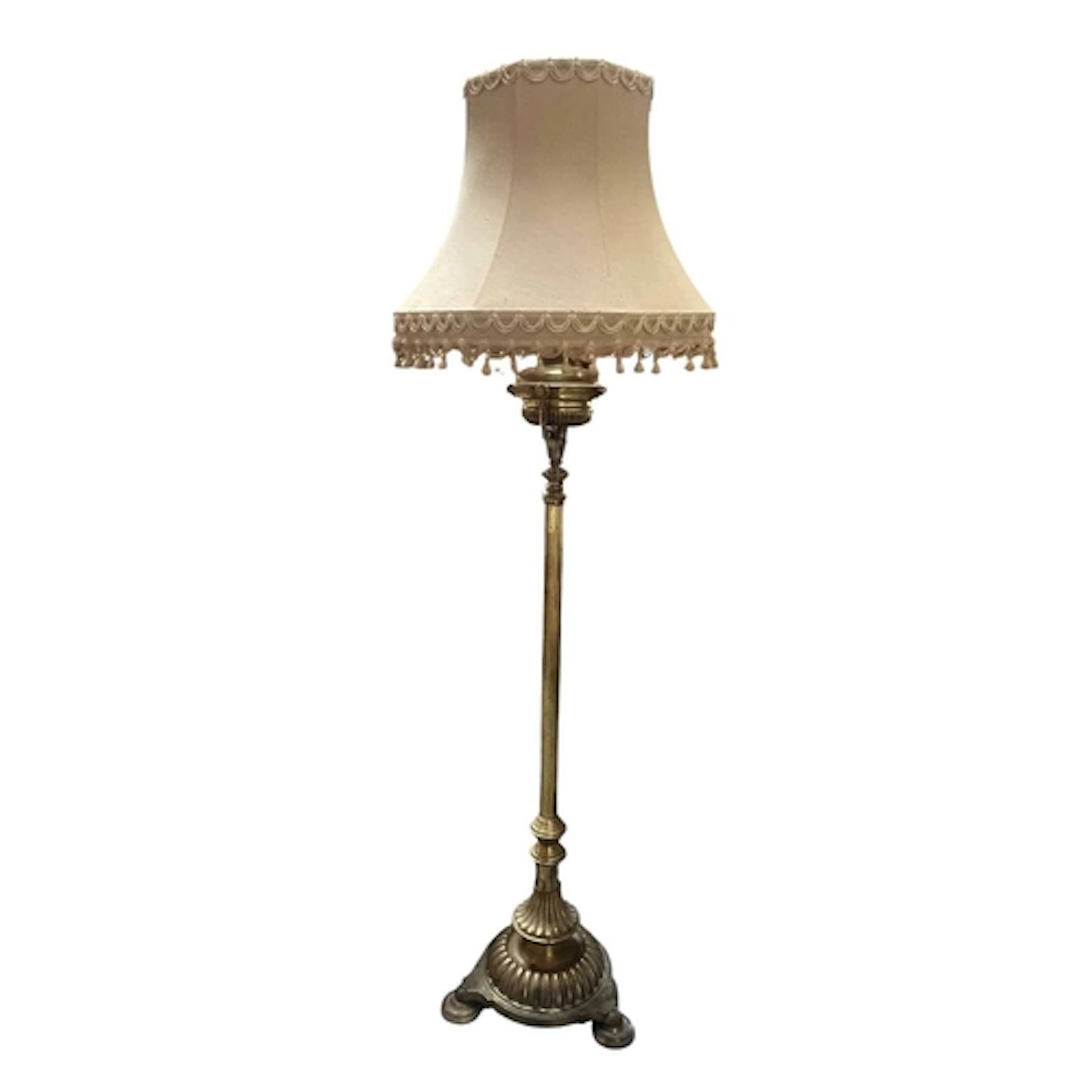 A Victorian 19th century brass converted oil floor standard ...