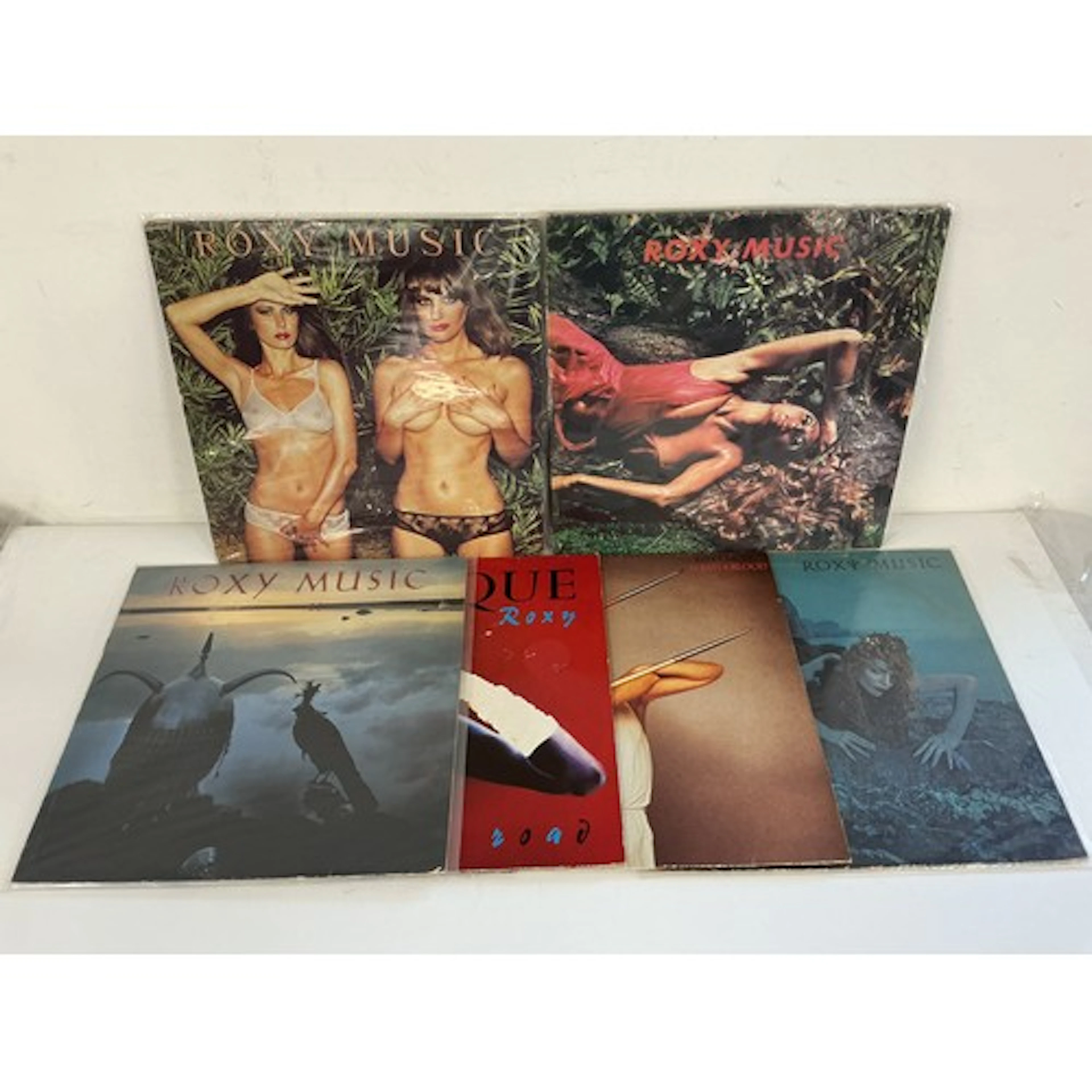 Six Roxy Music LPs comprising Country Life, Stranded, Avalon...