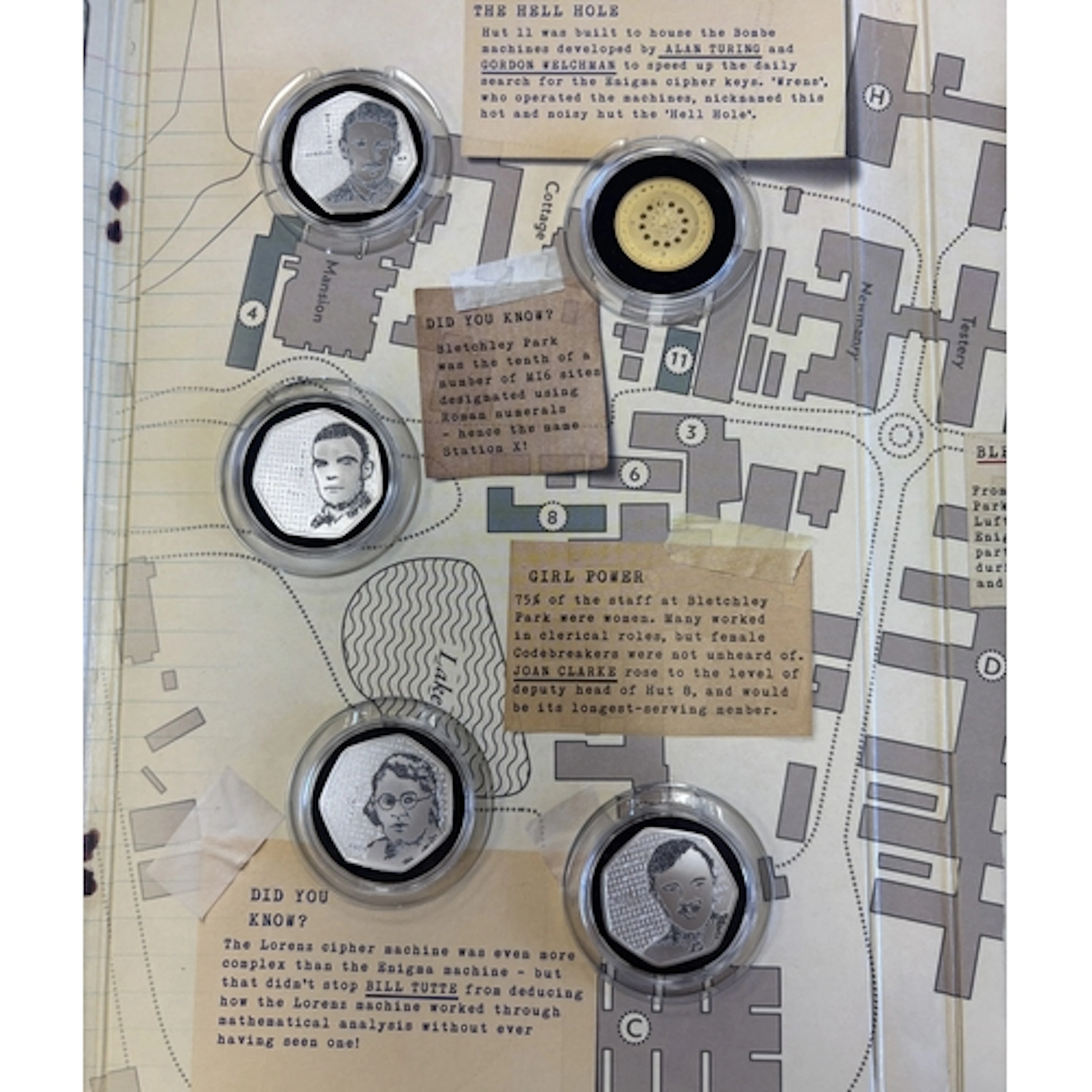 Tristan Da Cunha. 2021 Bletchey Park set of 7, including 9ct...