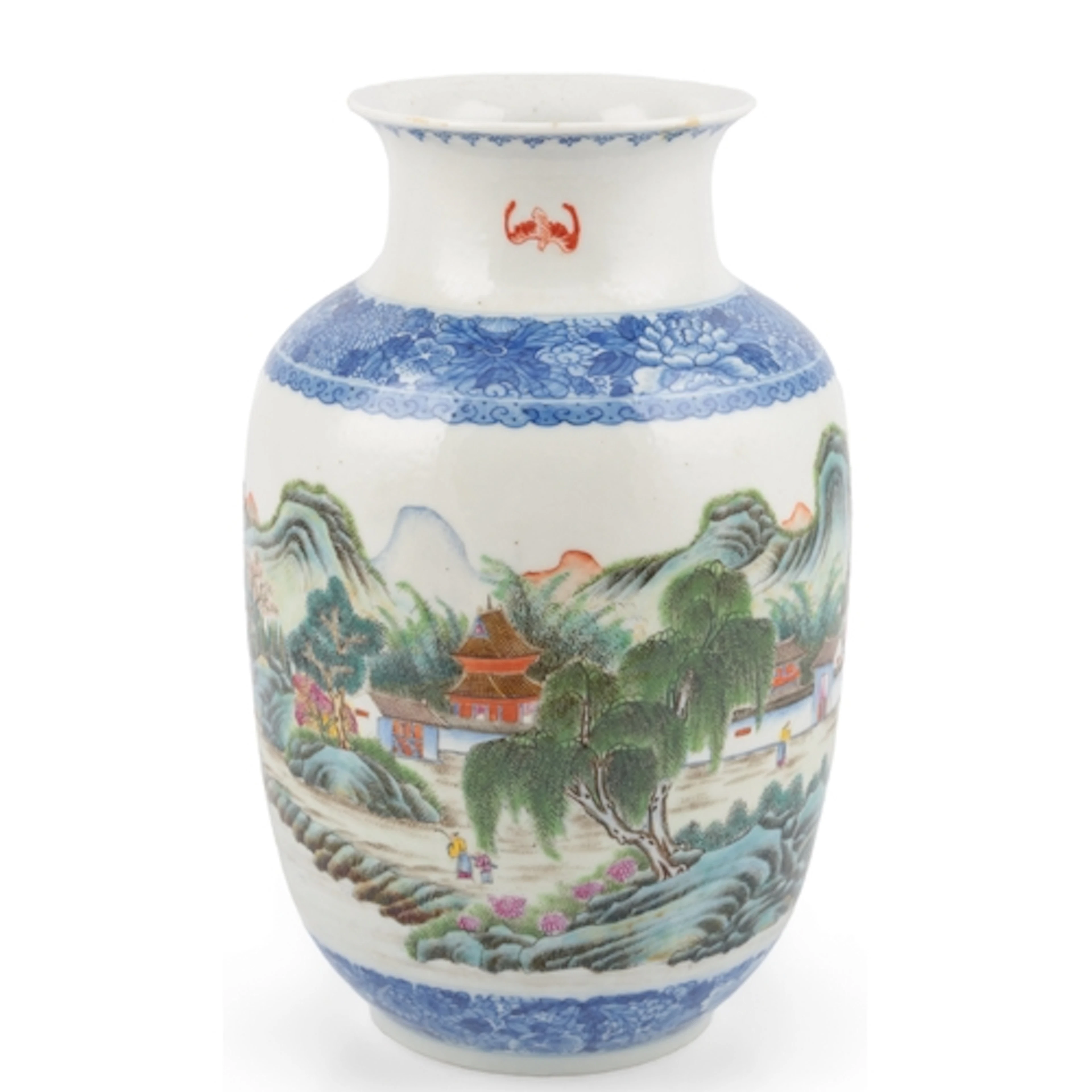 A Chinese famille rose vase, Qianlong seal mark, but Republi...