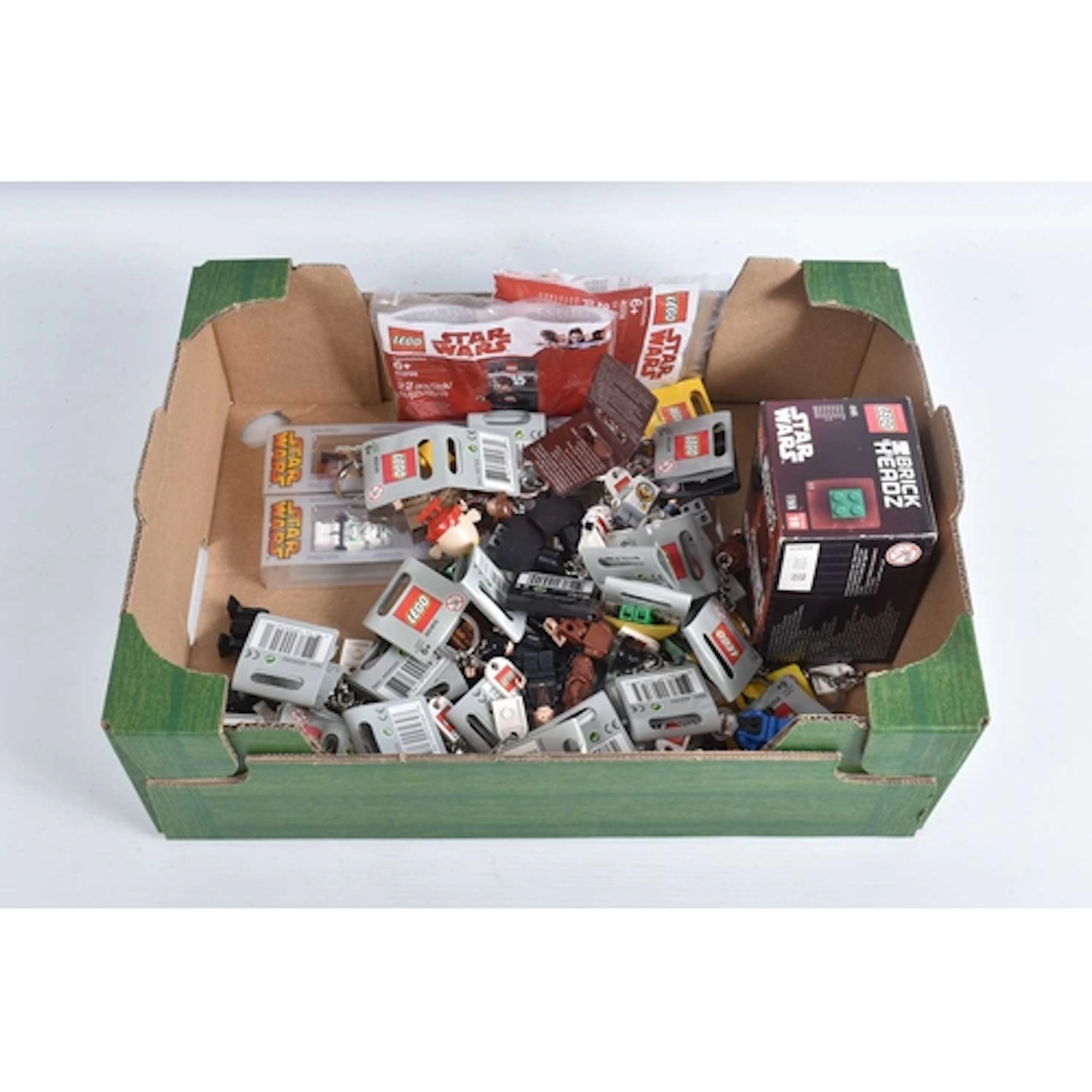 A QUANTITY OF LEGO KEYRINGS AND BUILDIN SETS, to include two...
