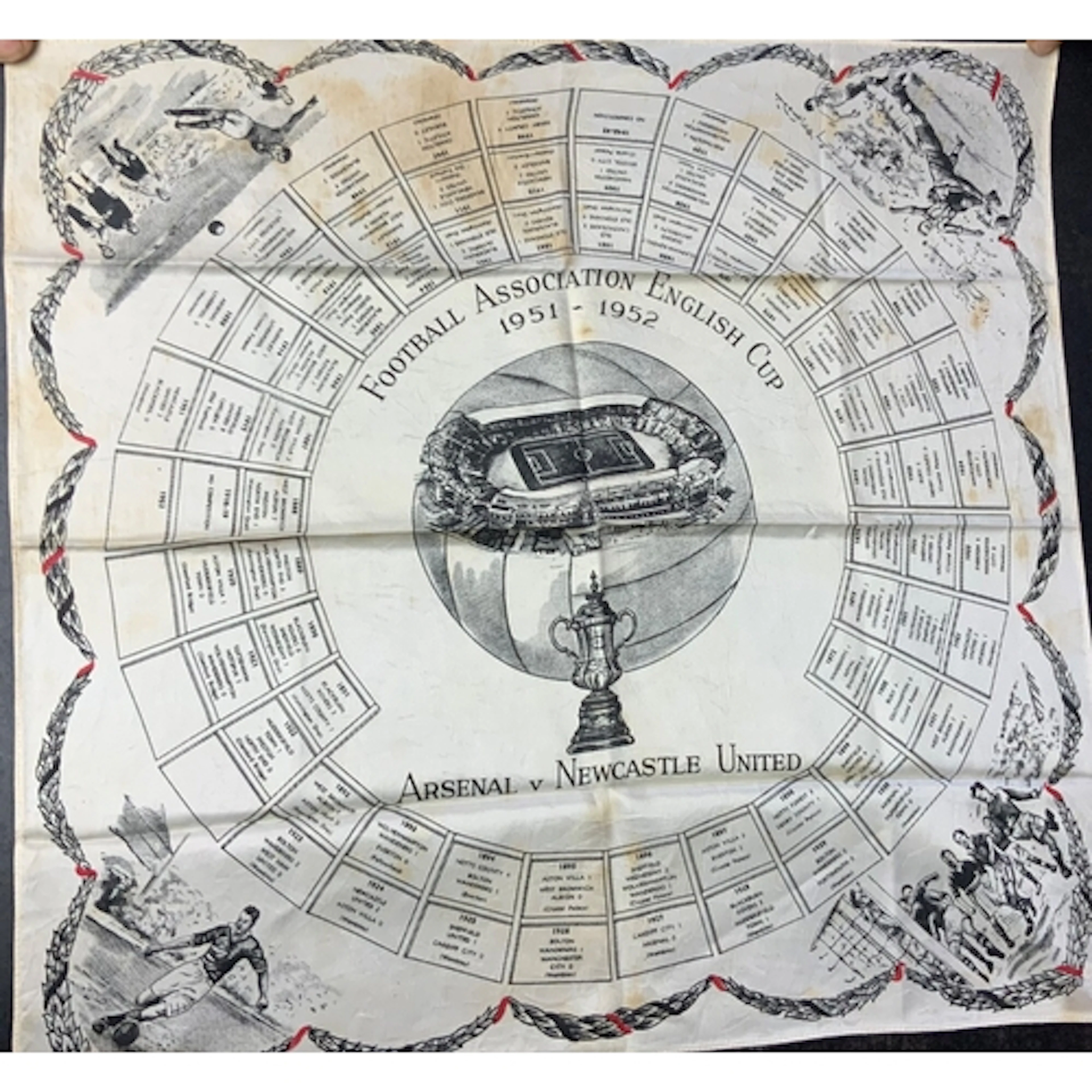 1952 FA Cup Arsenal v Newcastle Utd Ladies Head Scarf: Silk ...