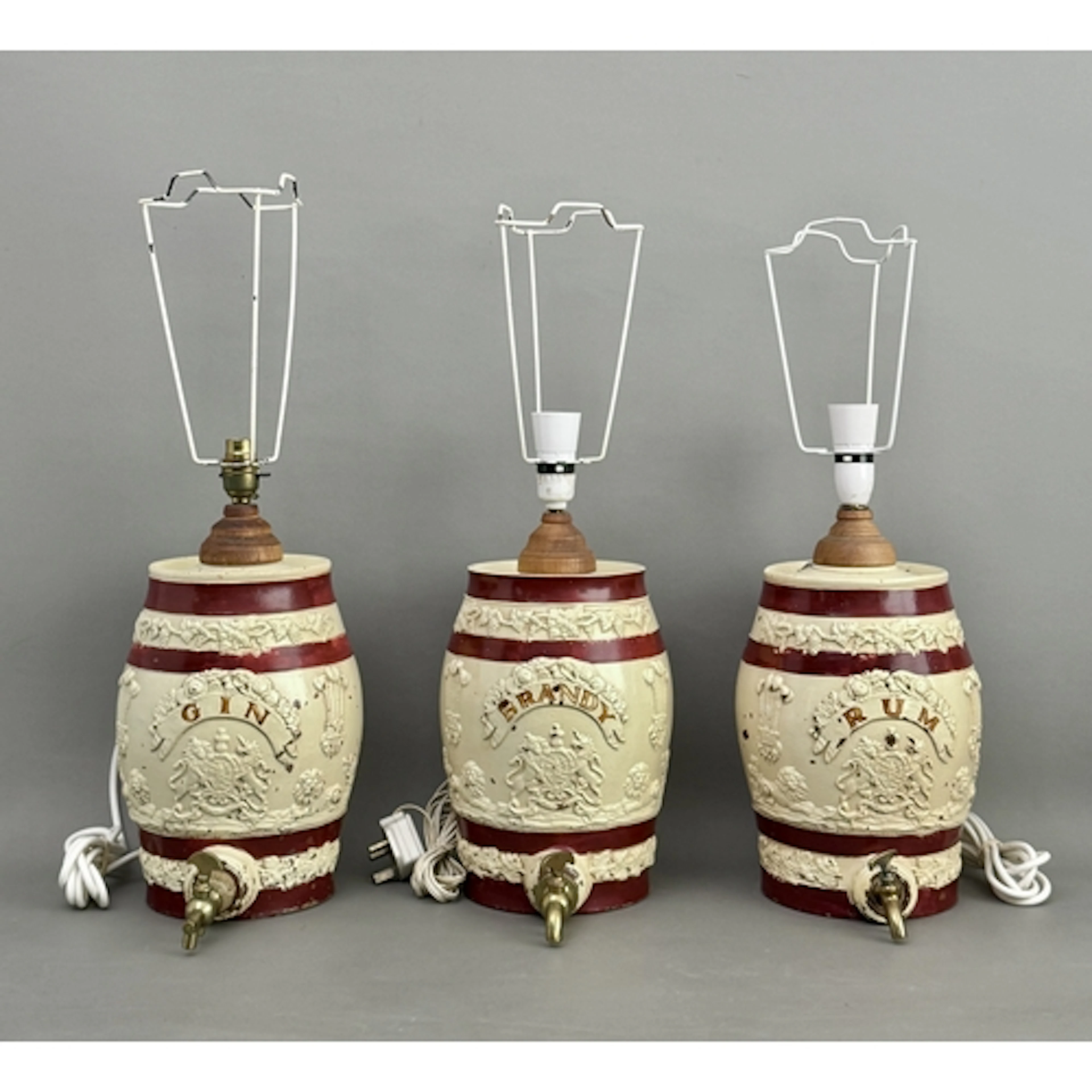 A set of three 19th century stoneware 1 gallon water filter ...