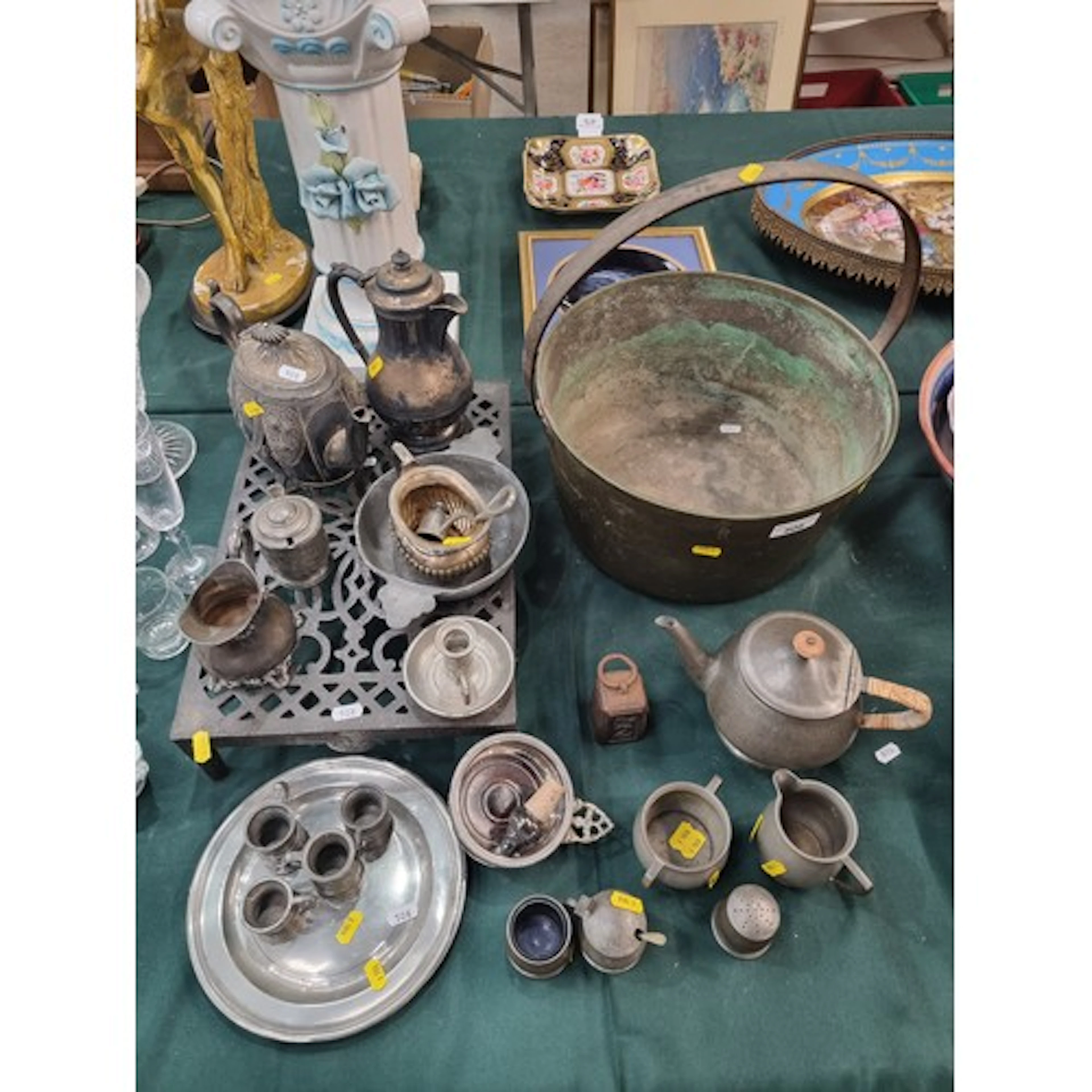 ****AMENDMENT****(one pewter Tankard removed) A brass Jam Pa...
