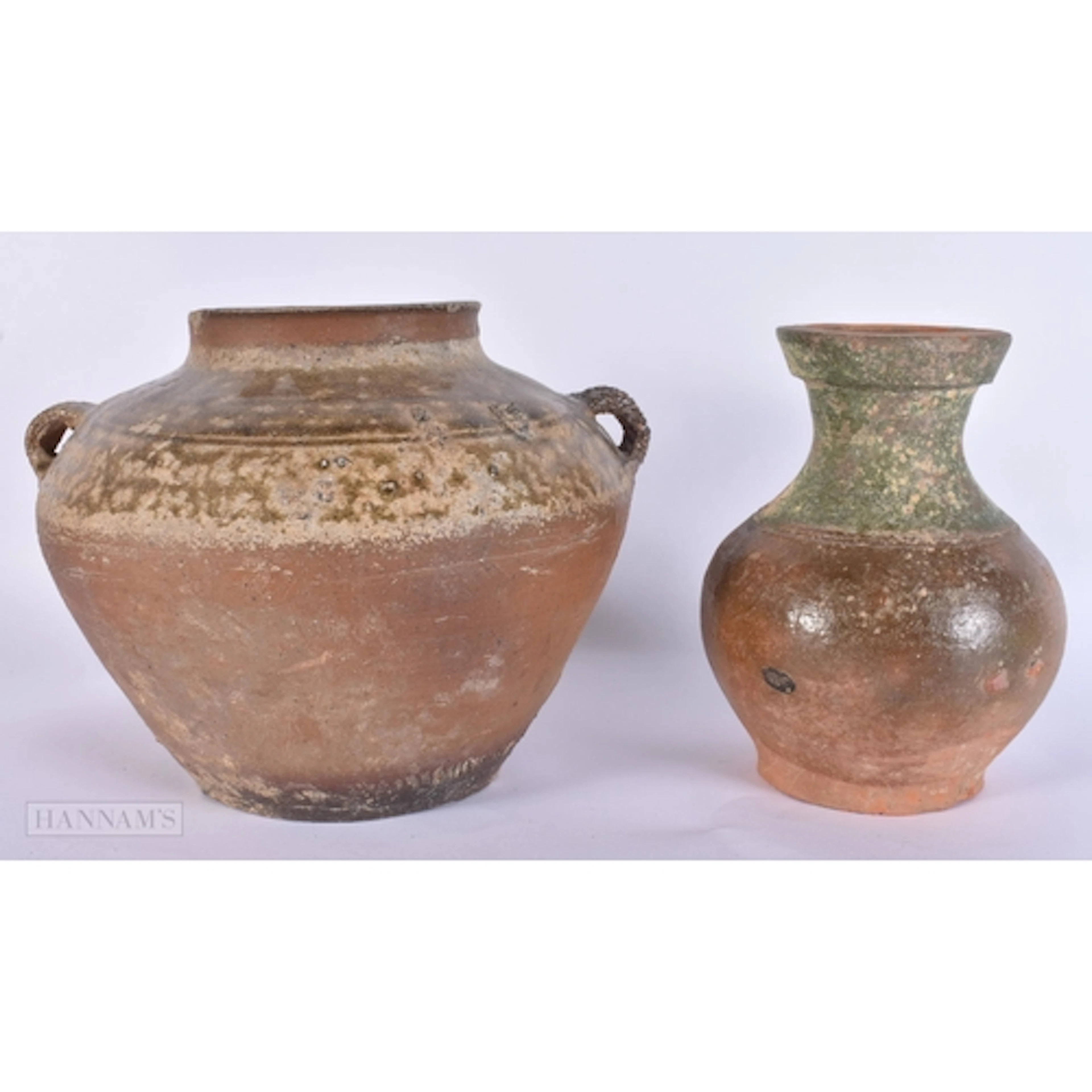 A CHINESE HAN DYNASTY PROTO-PORCELAIN POTTERY VASE 206 BC - ...