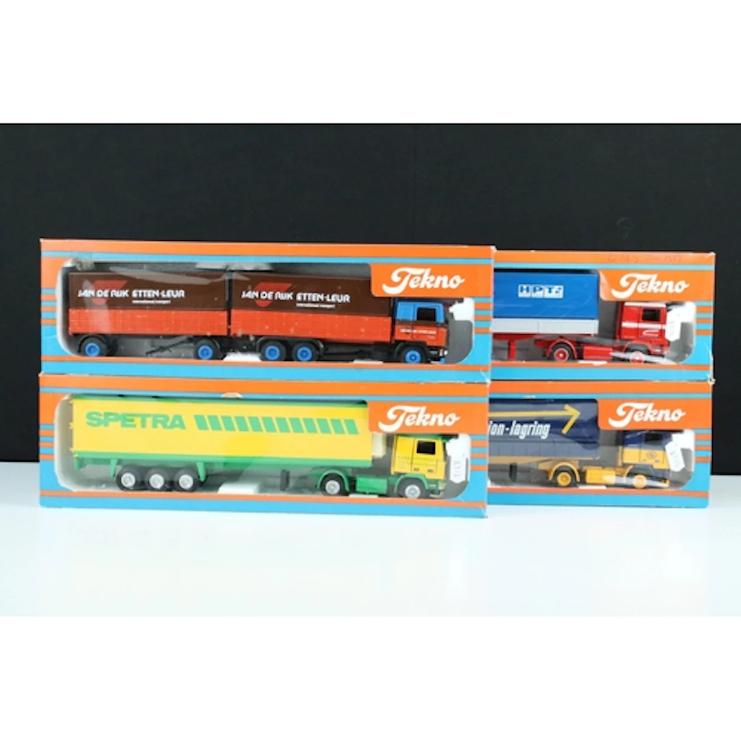 Four boxed Tekno 1/50 diecast haulage models to include Volv...