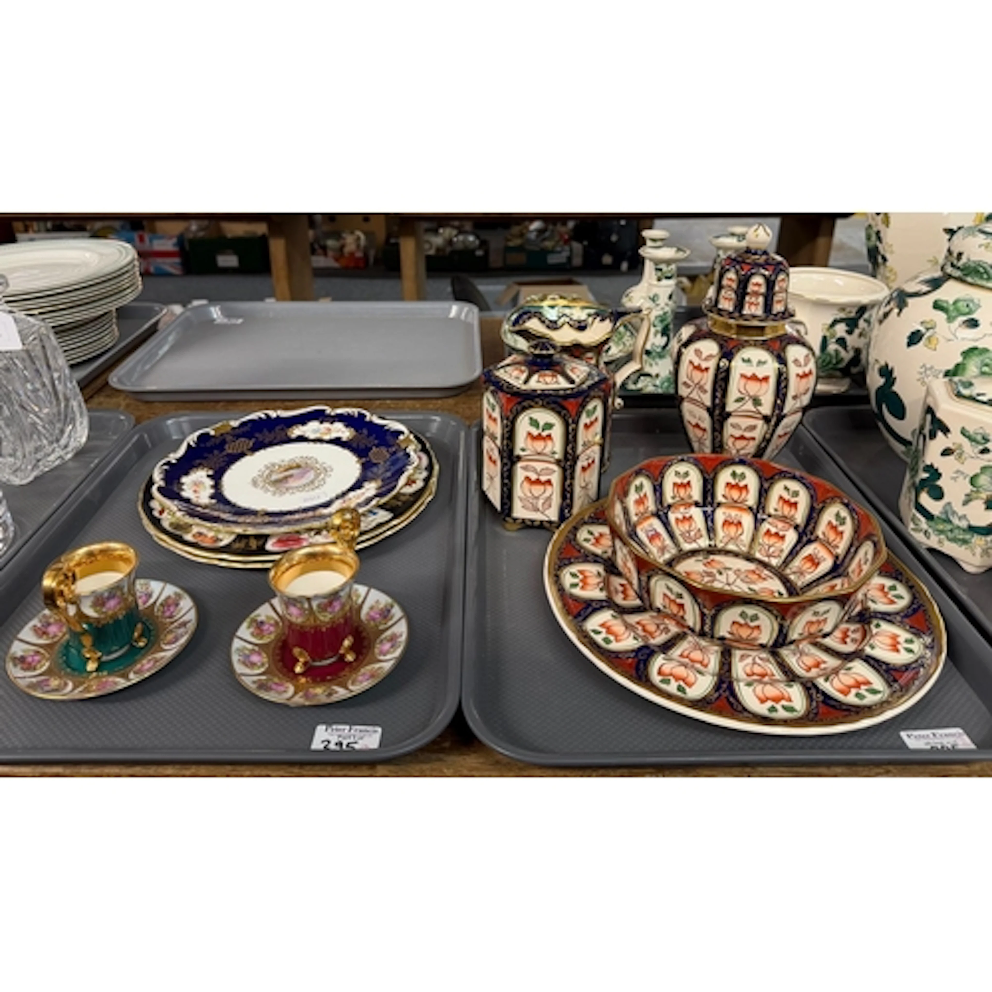 Two trays of assorted ceramics to include: Masons Ironstone ...