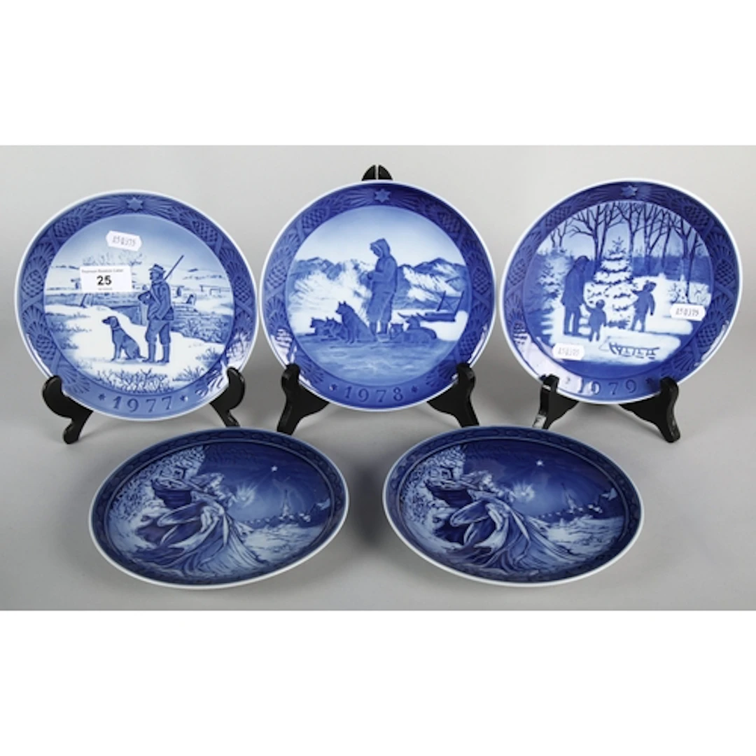 Three Royal Copenhagen Christmas plates, with twin Grande Co...