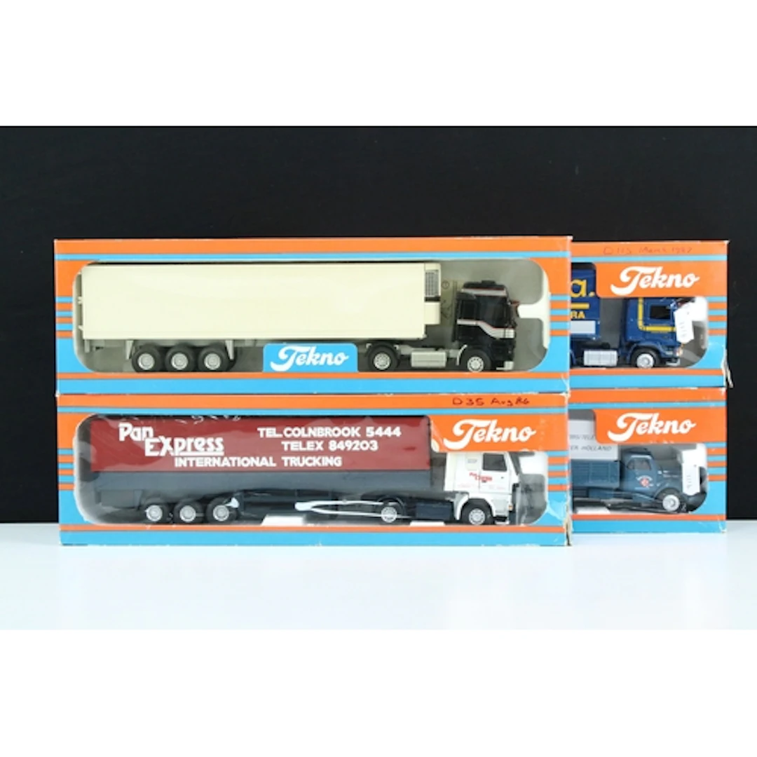 Four boxed Tekno 1/50 diecast haulage models to include Volv...