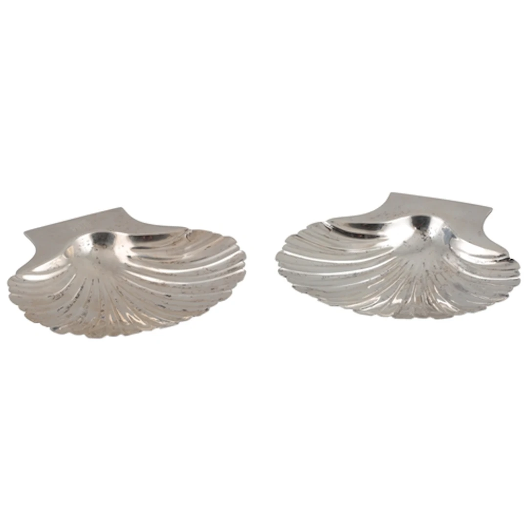 A pair of late Victorian silver butter shells, by John Aldwi...