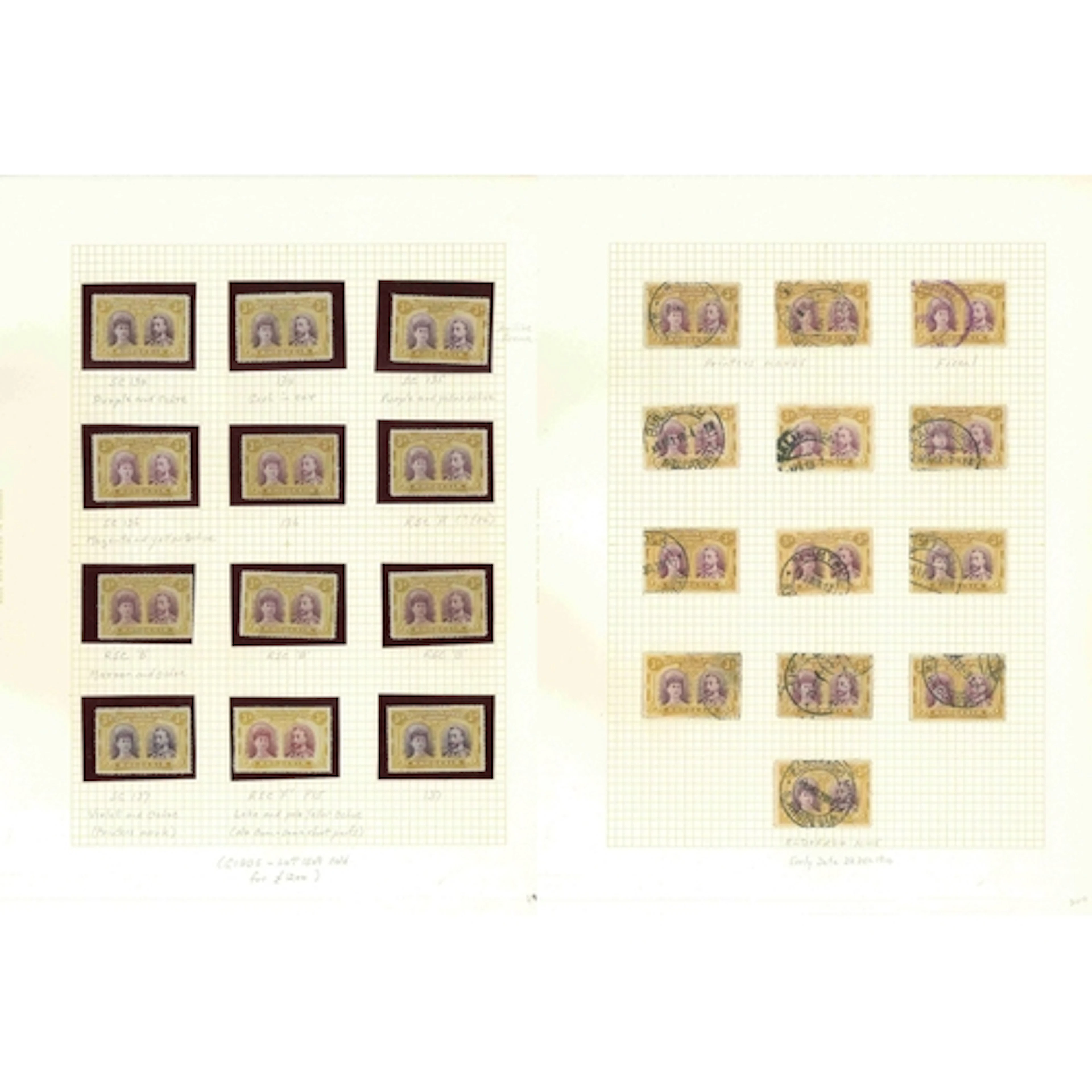 Rhodesia. Double Heads. 1910-13 3d range, various shades and...